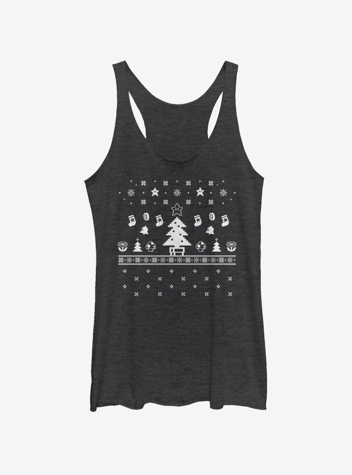 Nintendo White Xmas Womens Tank Top, , hi-res