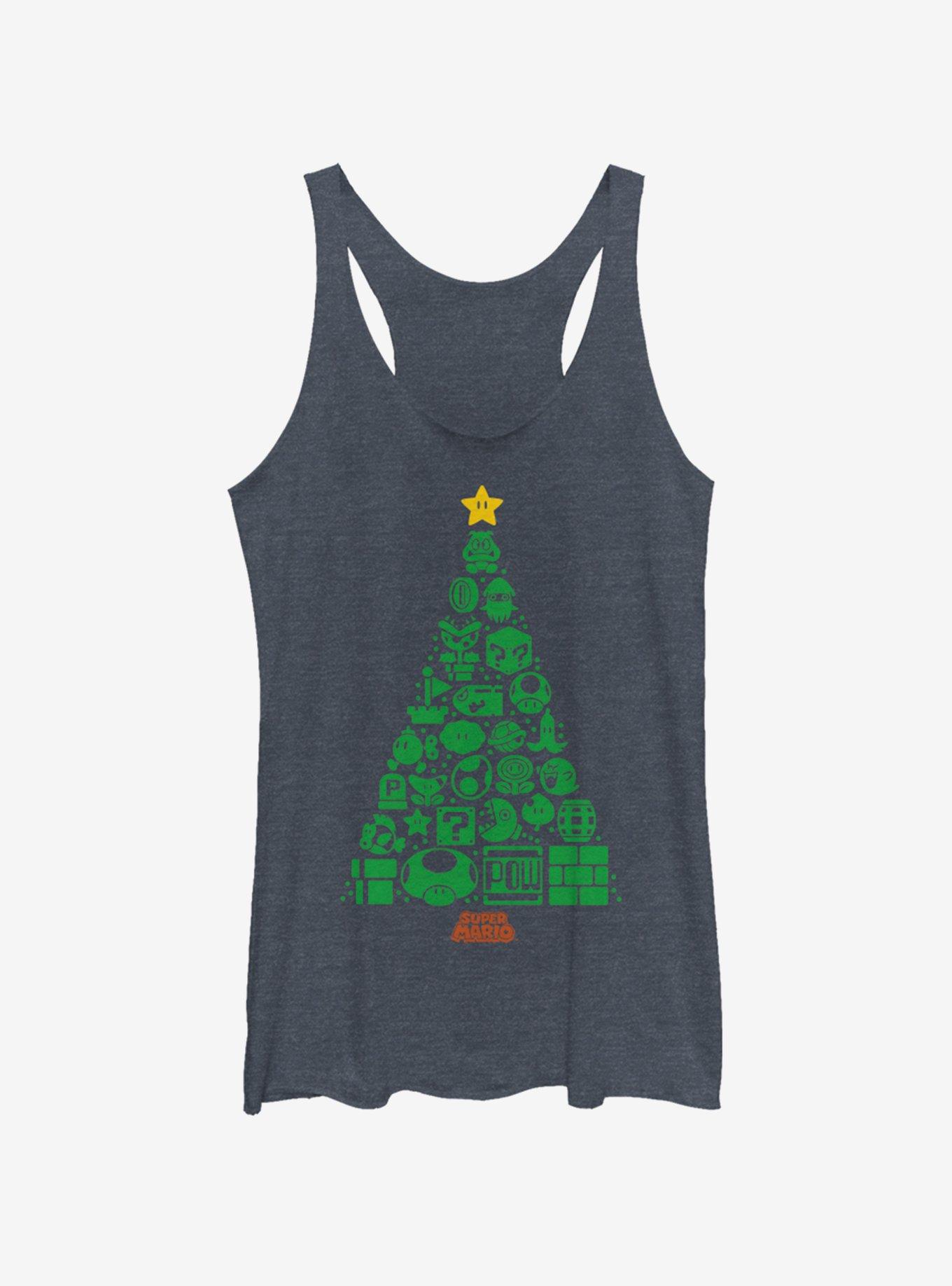 Nintendo Trees a Crowd Womens Tank Top, NAVY HTR, hi-res
