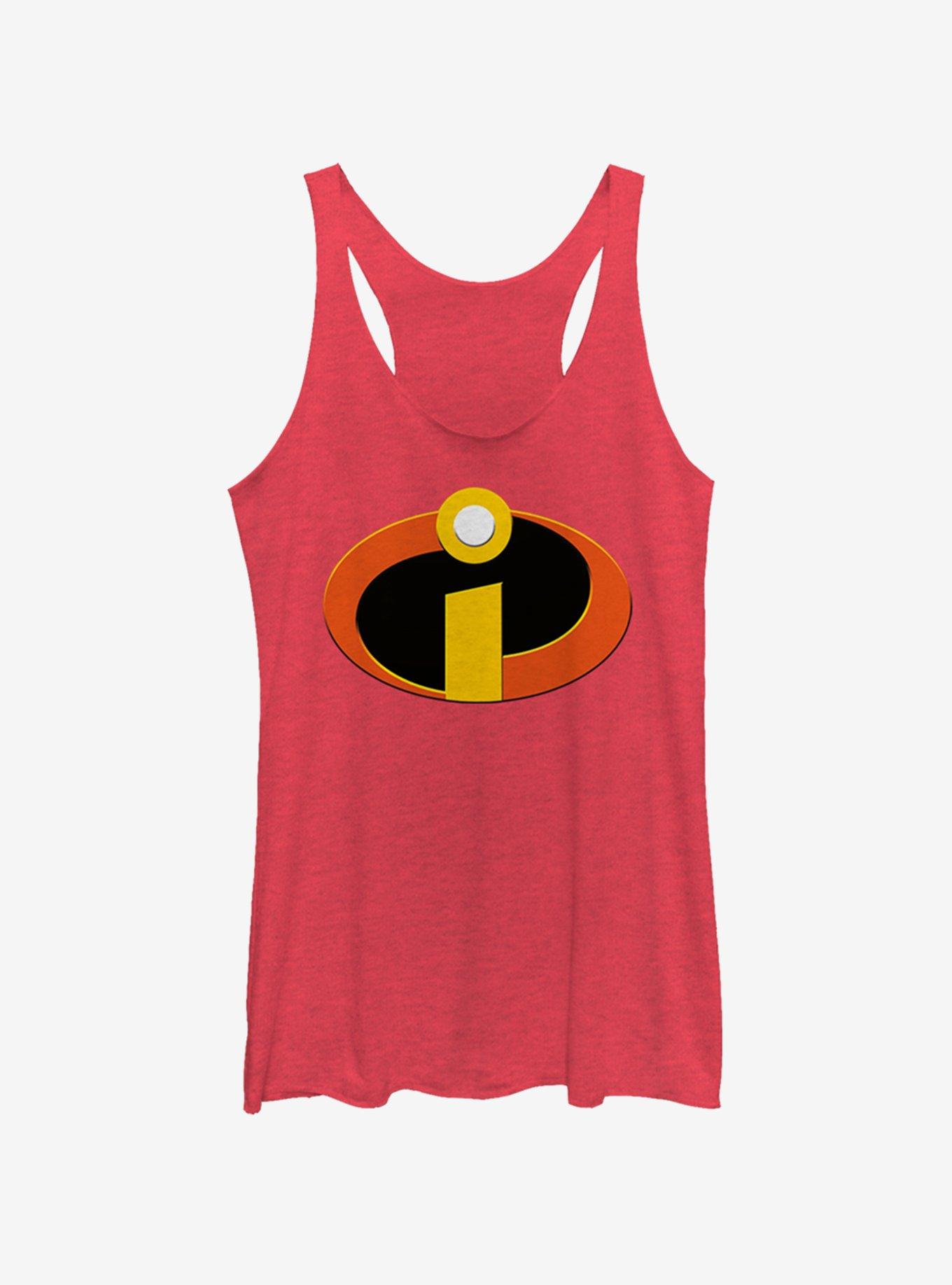 Disney Pixar The Incredibles Classic Logo Womens Tank Top, RED HTR, hi-res