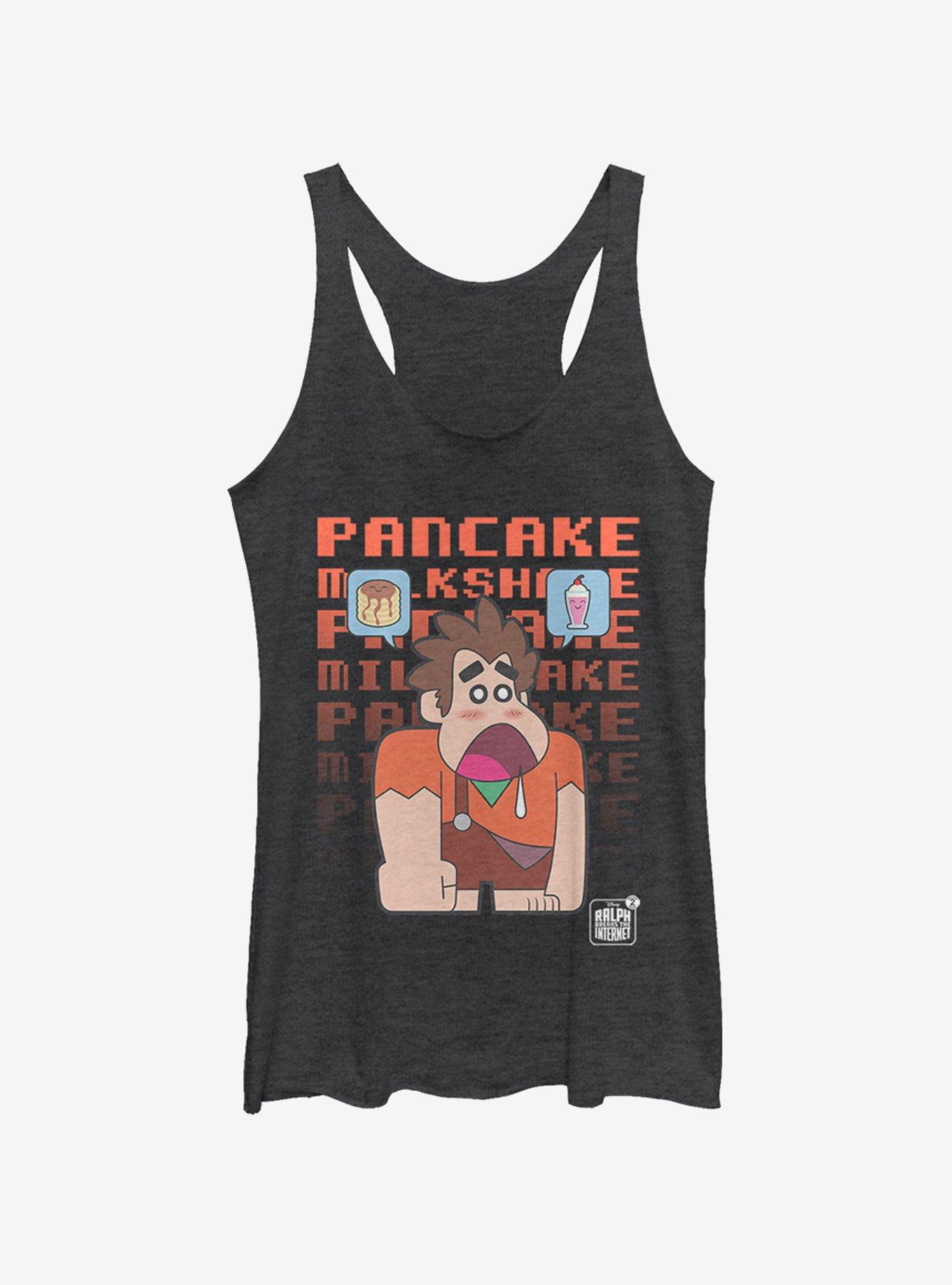 Disney Ralph Breaks The Internet Pancake Milkshake Womens Tank Top, BLK HTR, hi-res