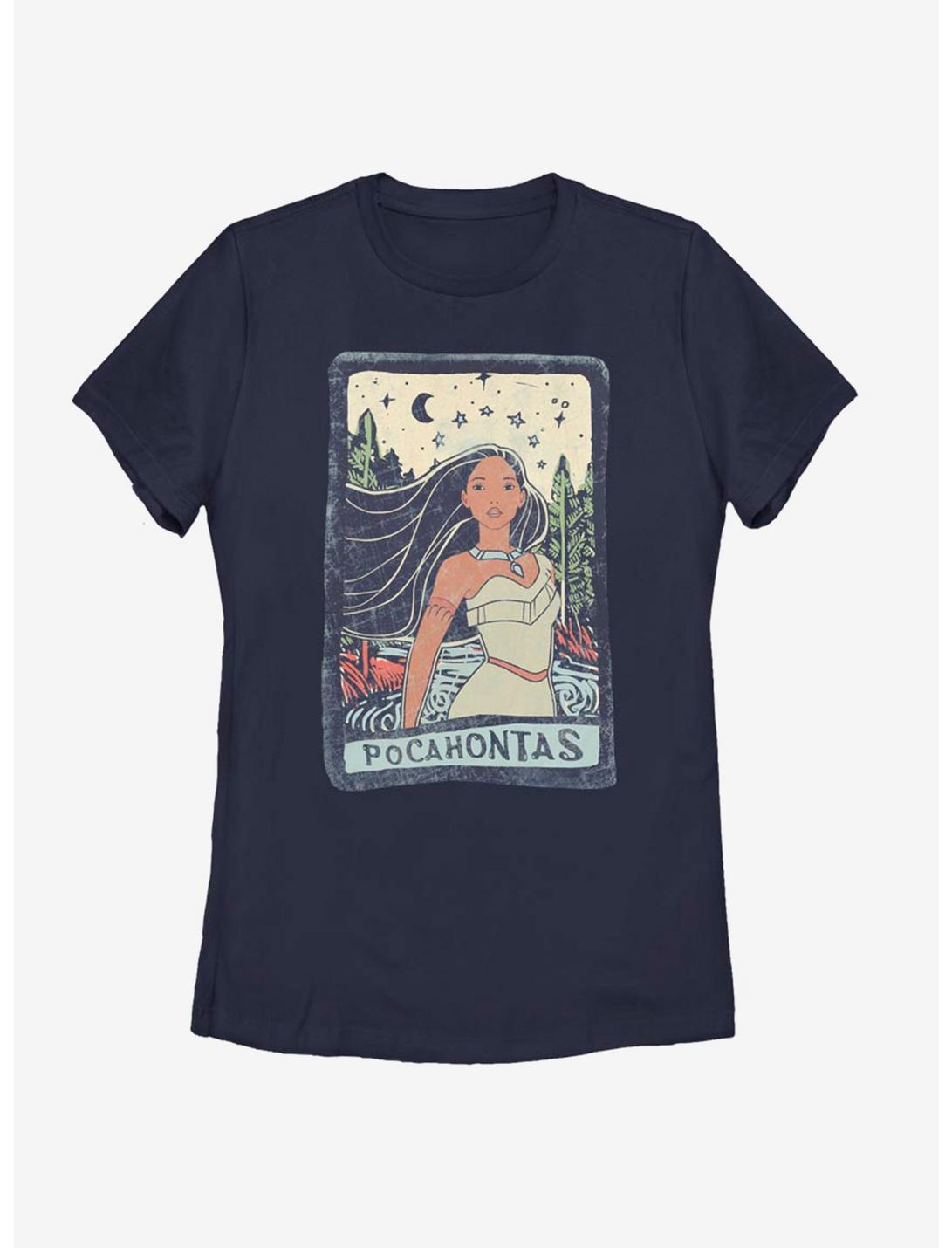 Disney Pocahontas Block Bottom Text Womens T-Shirt, NAVY, hi-res