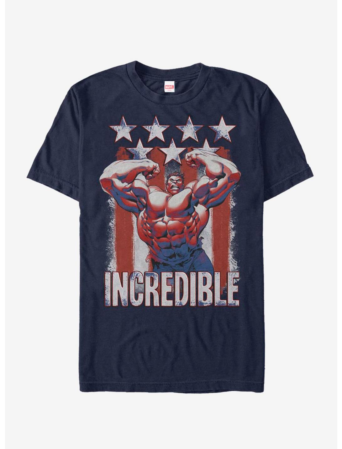 Marvel Hulk Flag T-Shirt, NAVY, hi-res
