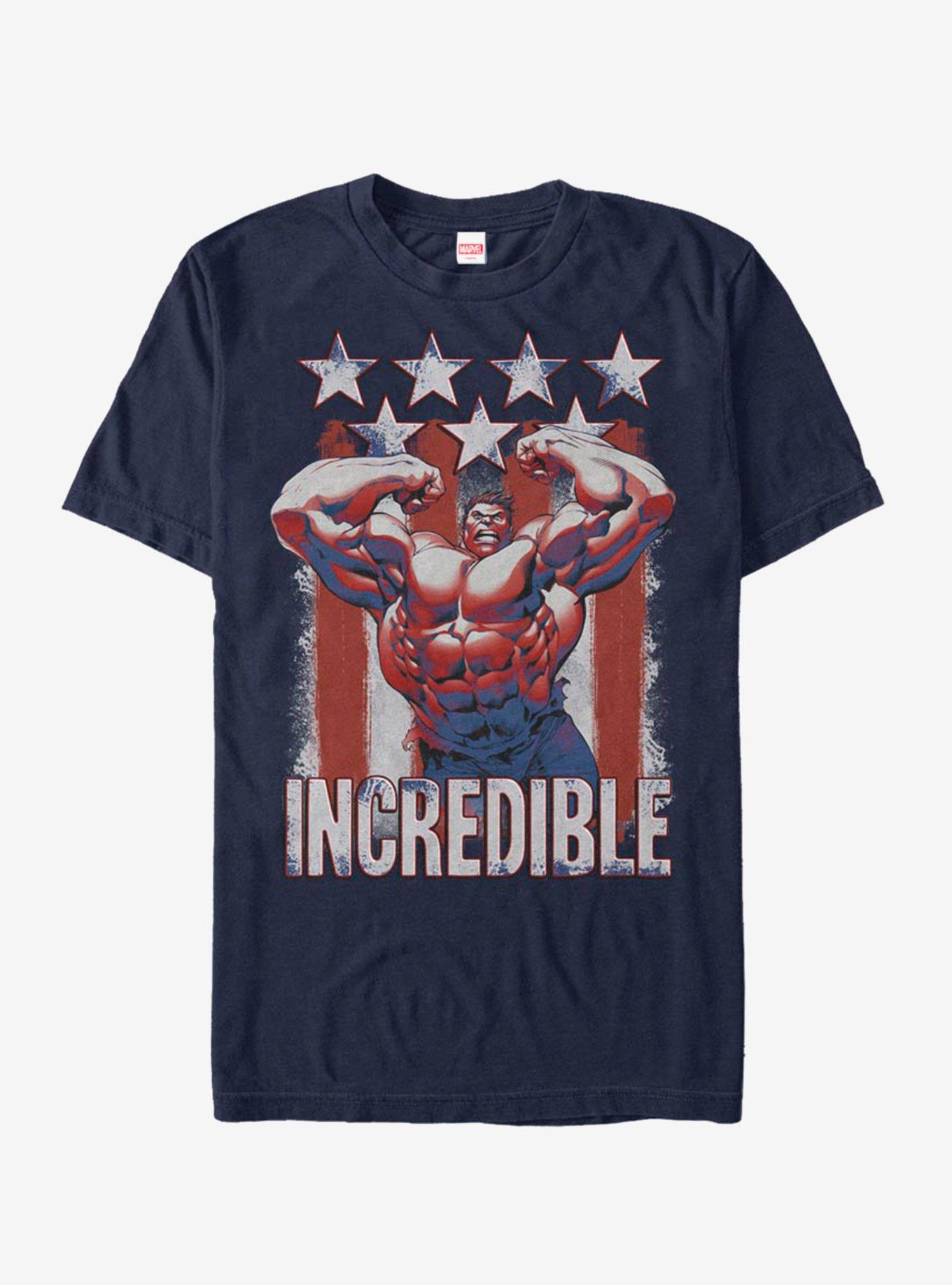 Marvel Hulk Flag T-Shirt, NAVY, hi-res