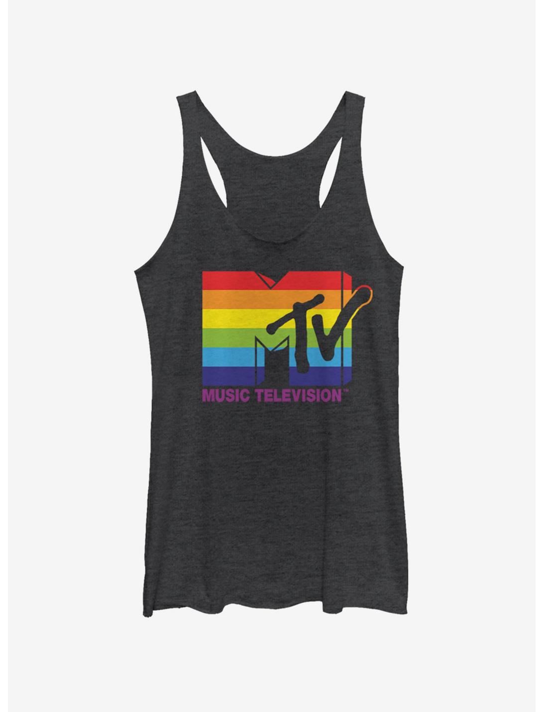 MTV Pride MTV Womens Tank Top, BLK HTR, hi-res