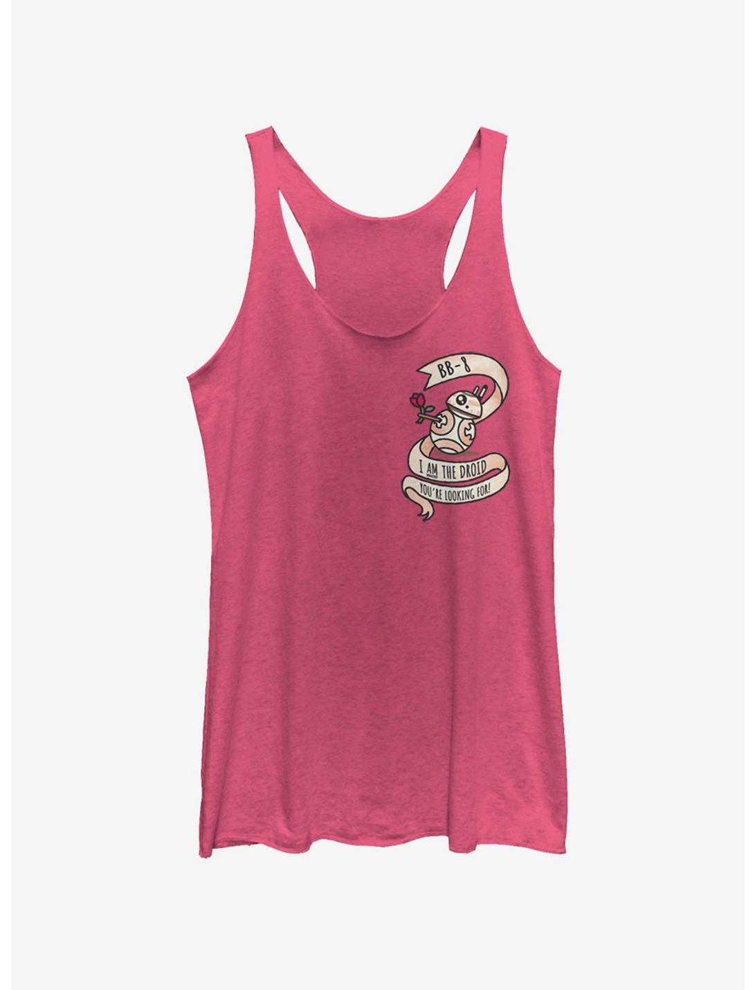 Star Wars The Force Awakens BB8 Droid Vday Womens Tank Top, PINK HTR, hi-res