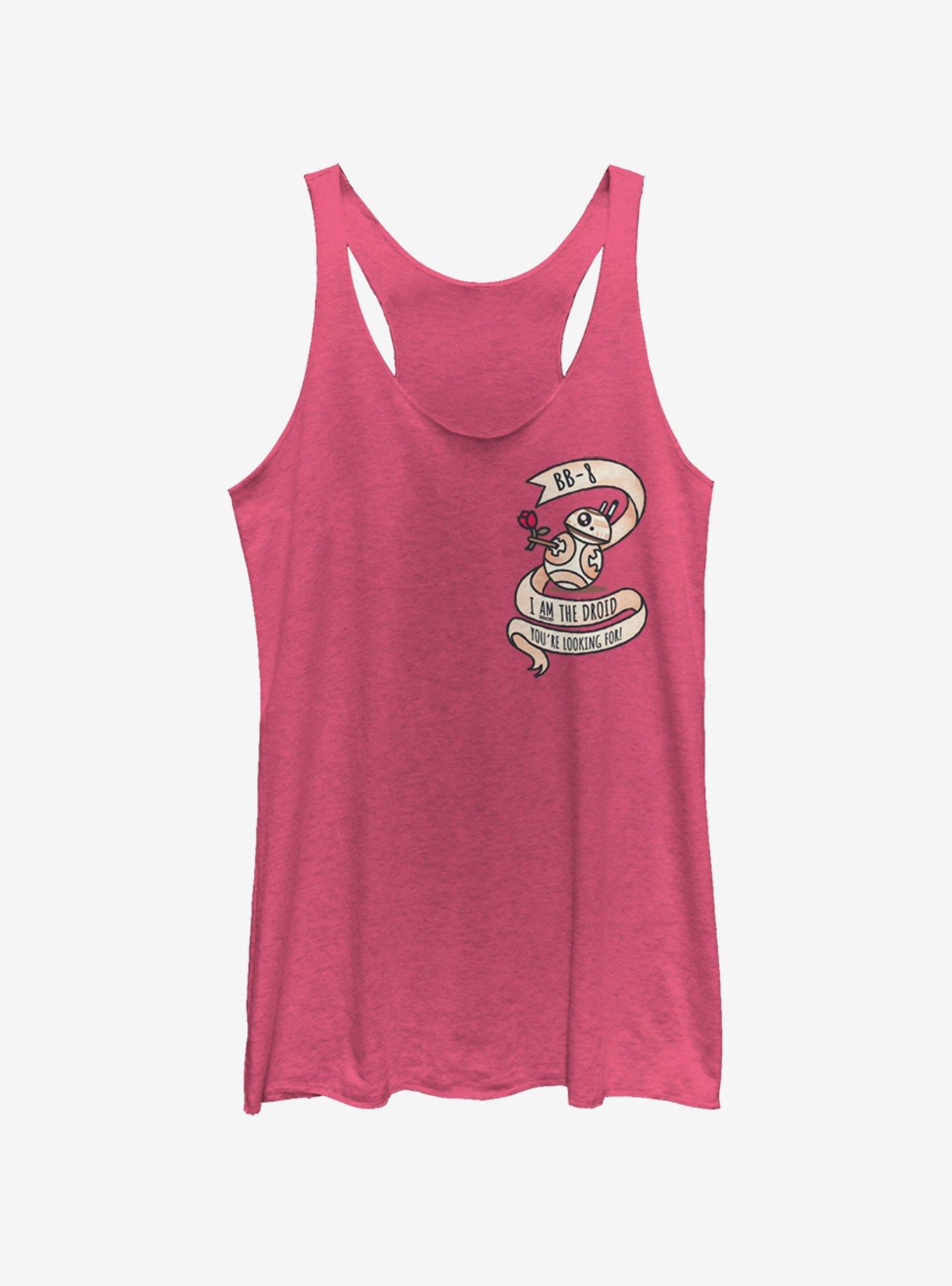 Star Wars The Force Awakens BB8 Droid Vday Womens Tank Top, PINK HTR, hi-res