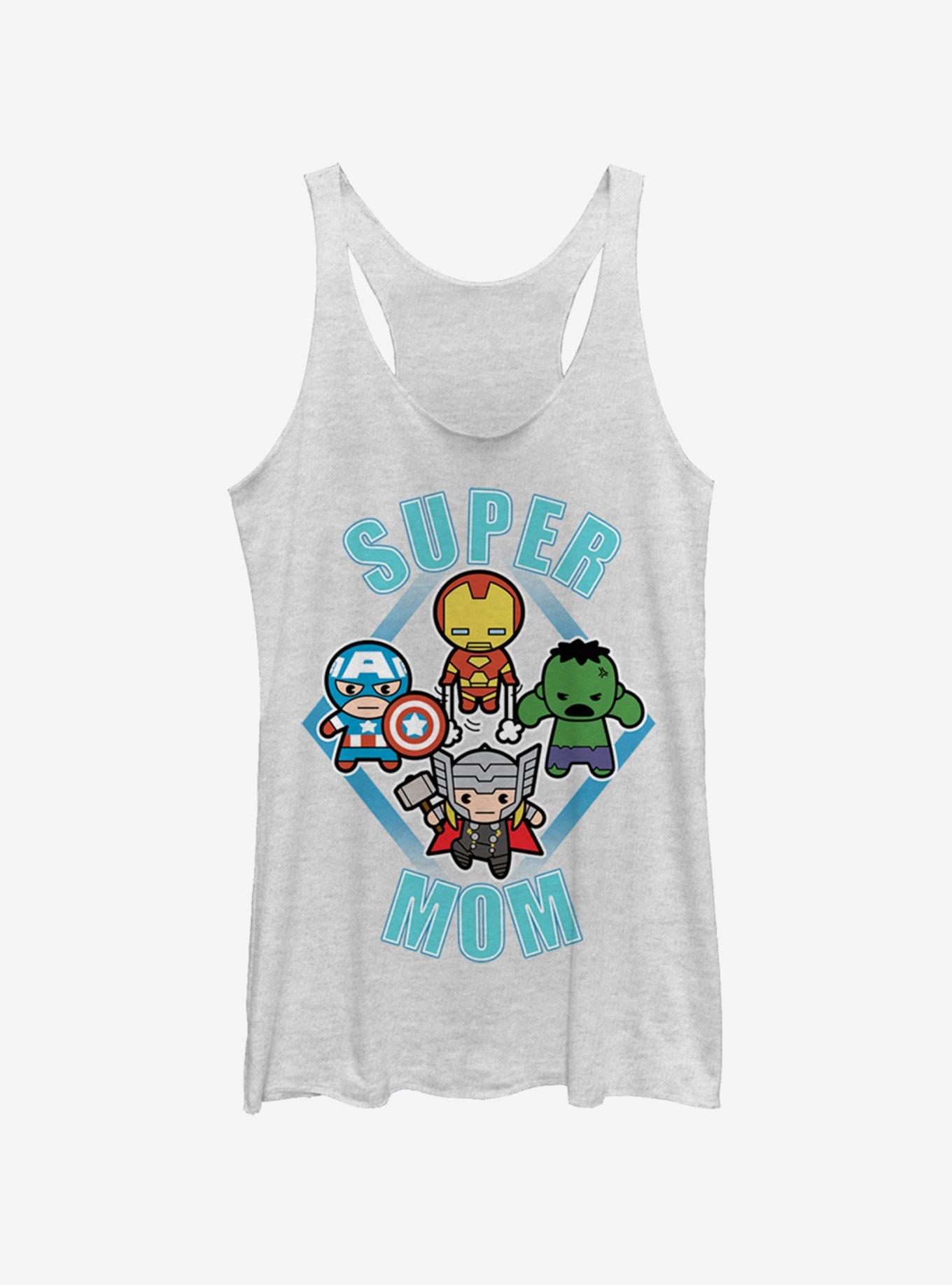 Marvel Super Mom Dudes Womens Tank Top, WHITE HTR, hi-res