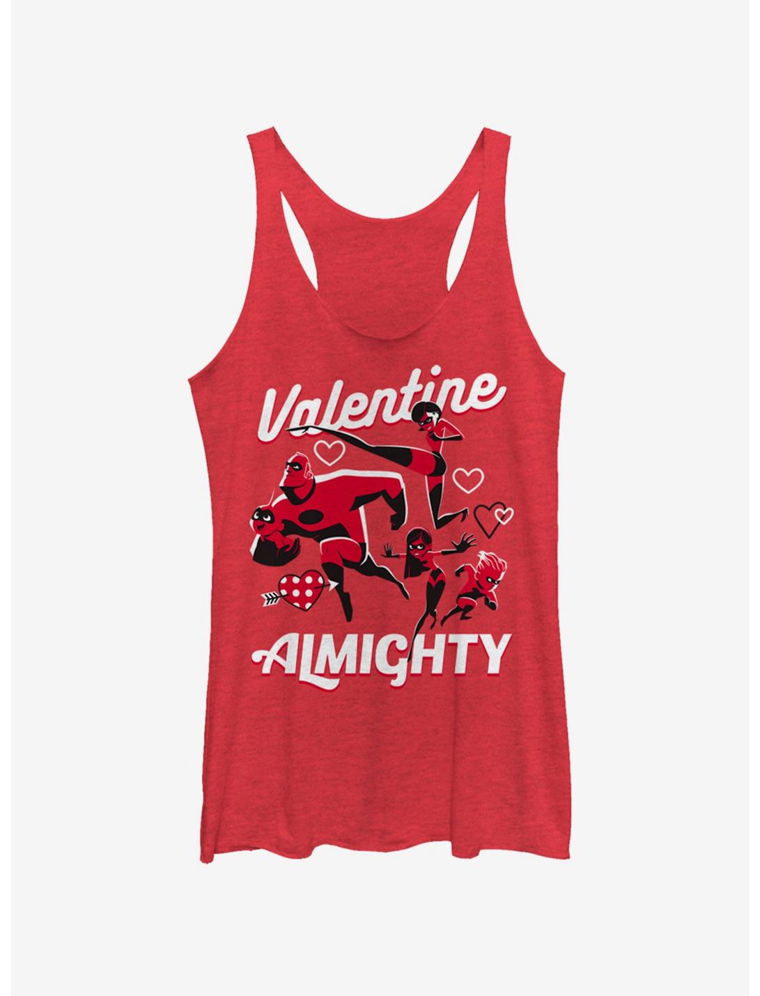 Disney Pixar The Incredibles Valentine Almighty Womens Tank Top, RED HTR, hi-res