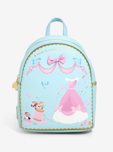 Loungefly Disney Cinderella Gus offers Sewing 70th Anniversary Blue Mini Backpack New.