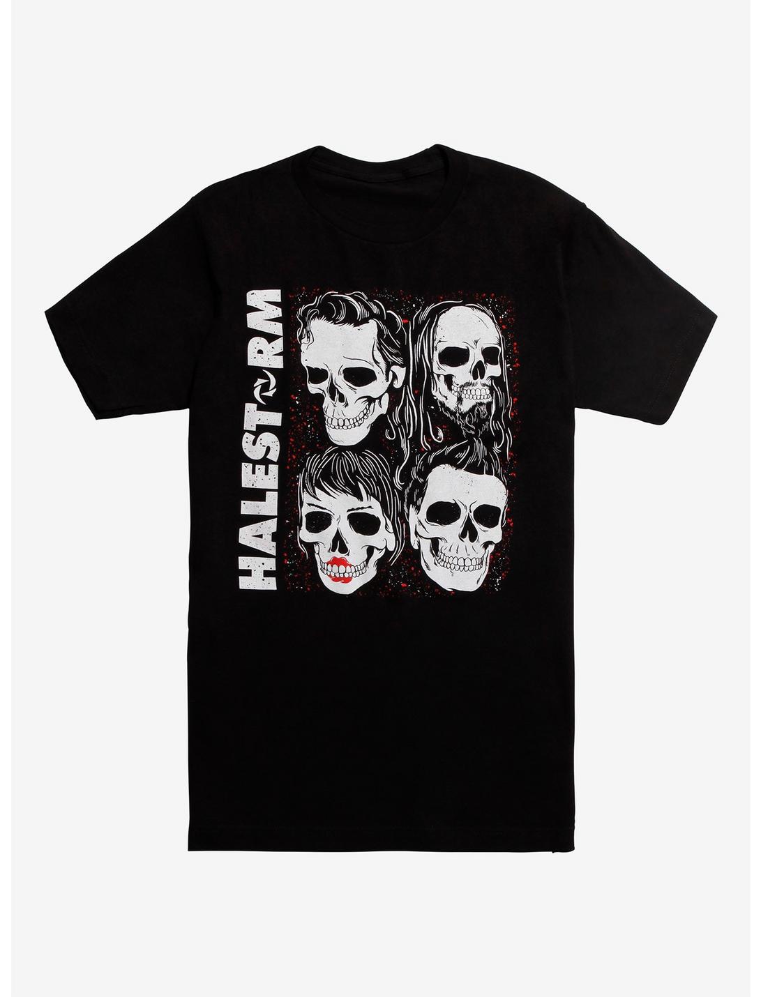 Halestorm Band Skulls T-Shirt, BLACK, hi-res