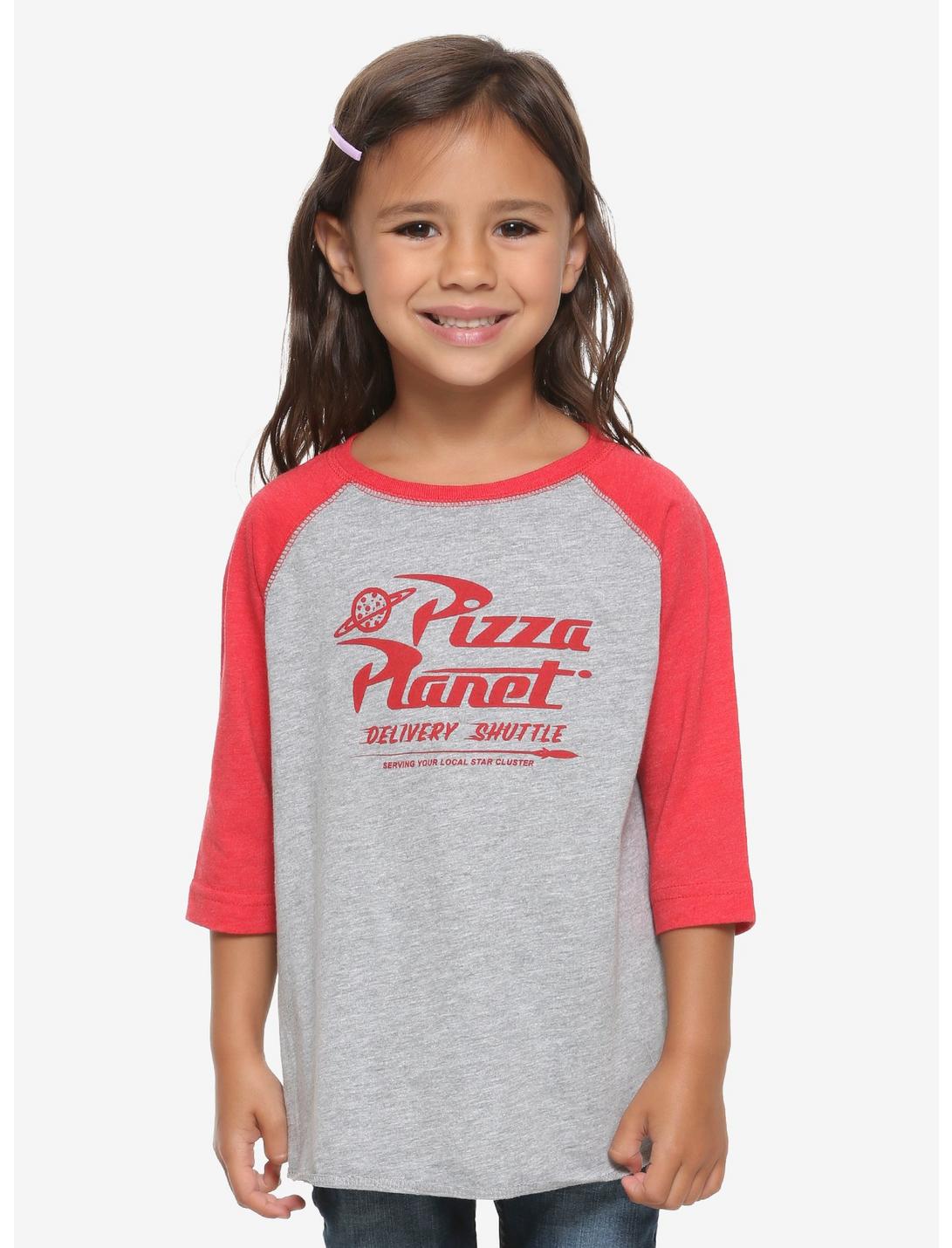 Disney Pixar Toy Story Pizza Planet Toddler Raglan T-Shirt - BoxLunch Exclusive, GREY, hi-res