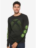 Xbox Logo Long Sleeve T-Shirt - BoxLunch Exclusive, BLACK, hi-res