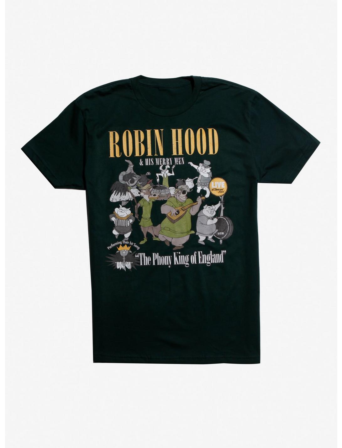 Disney Robin Hood & His Merry Men Band T-Shirt - BoxLunch Exclusive, GREEN, hi-res