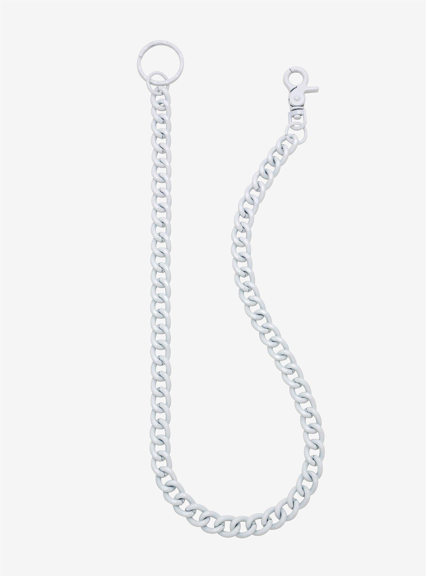White 24 Inch Wallet Chain, , hi-res