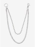 Silver Tone 24 & 18 Inch Double Wallet Chain, , hi-res
