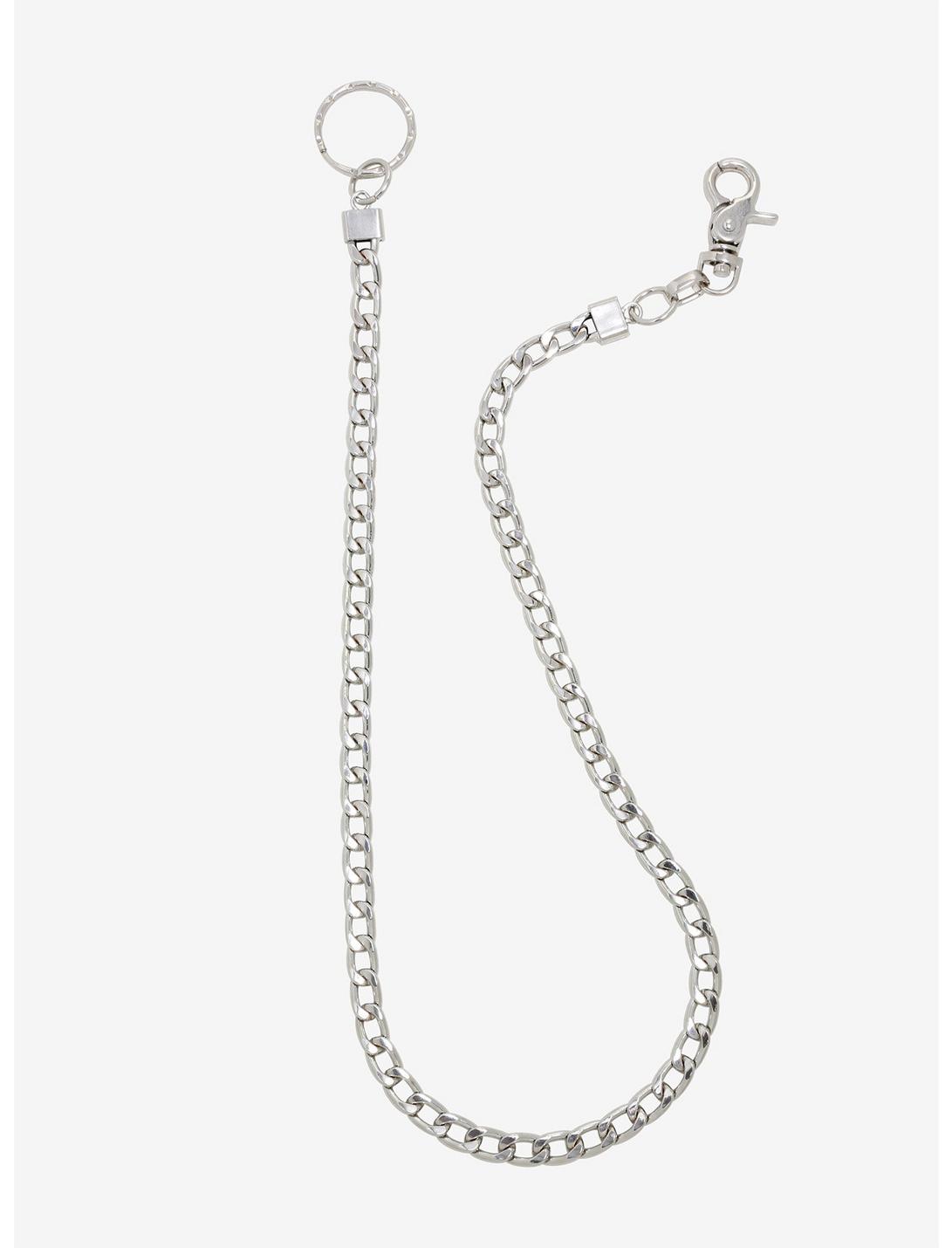 Silver Tone 24 Inch Flat Wallet Chain, , hi-res