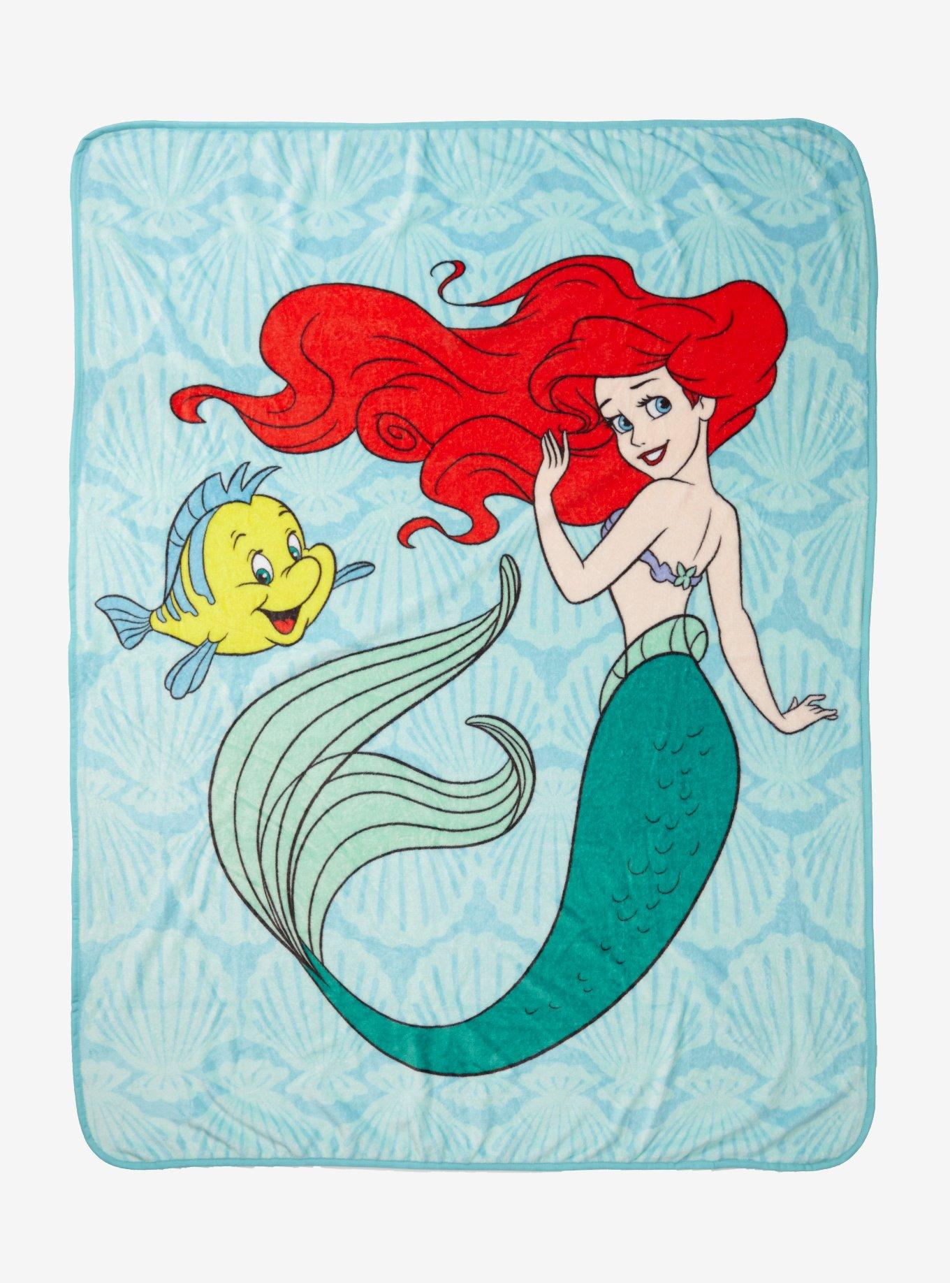 Disney The Little Mermaid Ariel & Flounder Throw Blanket, , hi-res