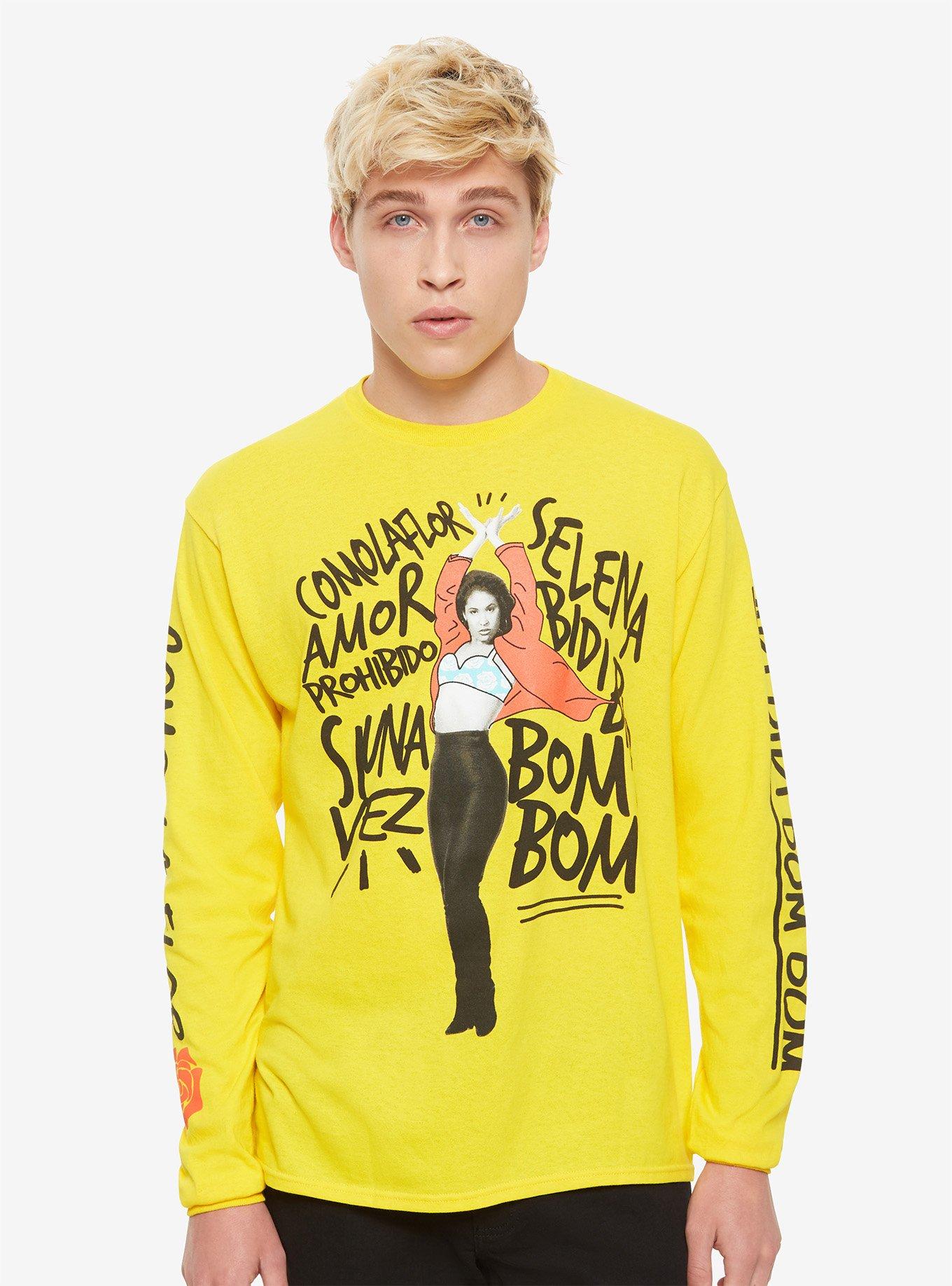 Selena Song Titles Long-Sleeve T-Shirt, YELLOW, hi-res