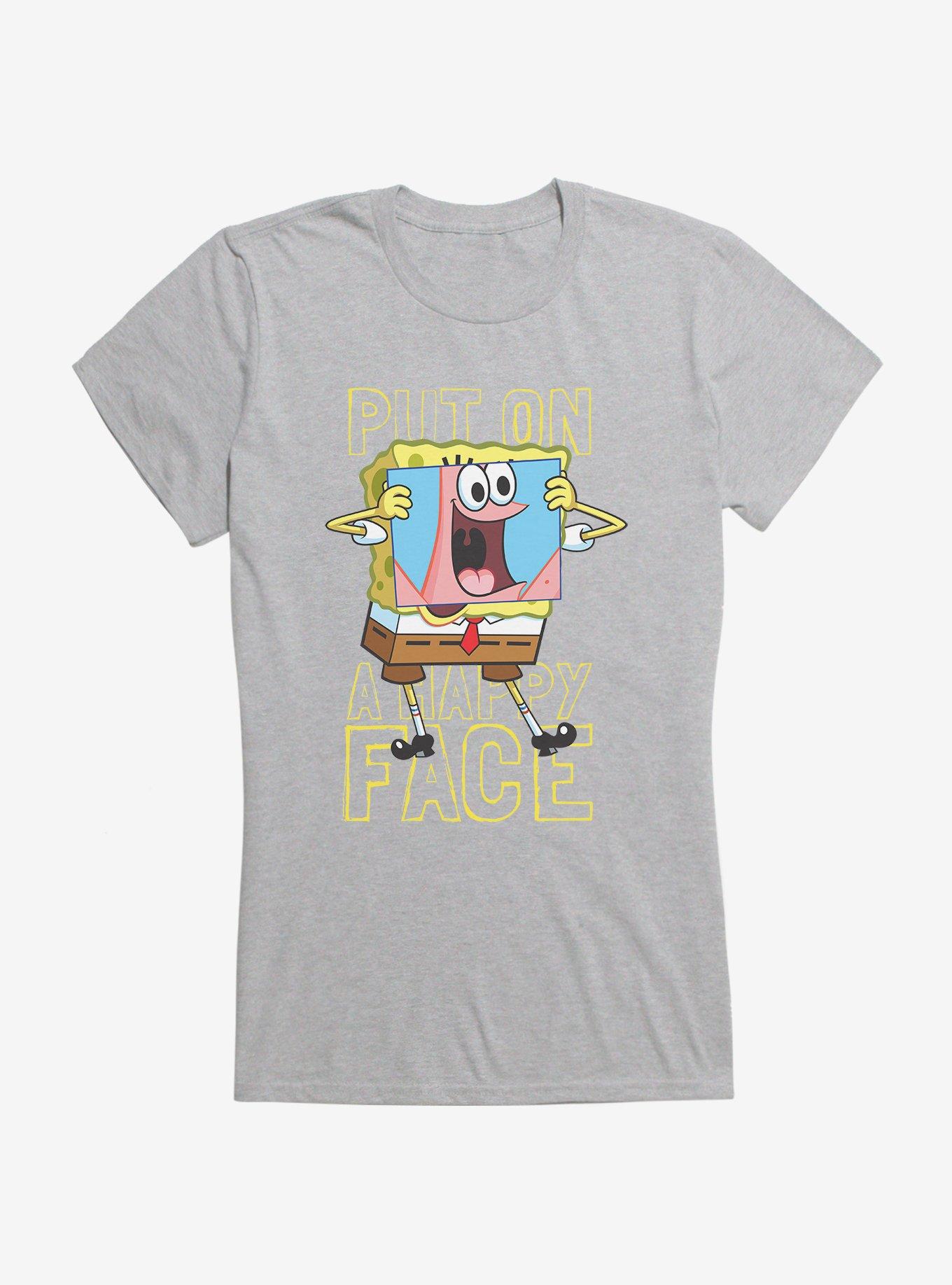 SpongeBob SquarePants Put On A Happy Face SpongeBob Girls T-Shirt | Hot ...