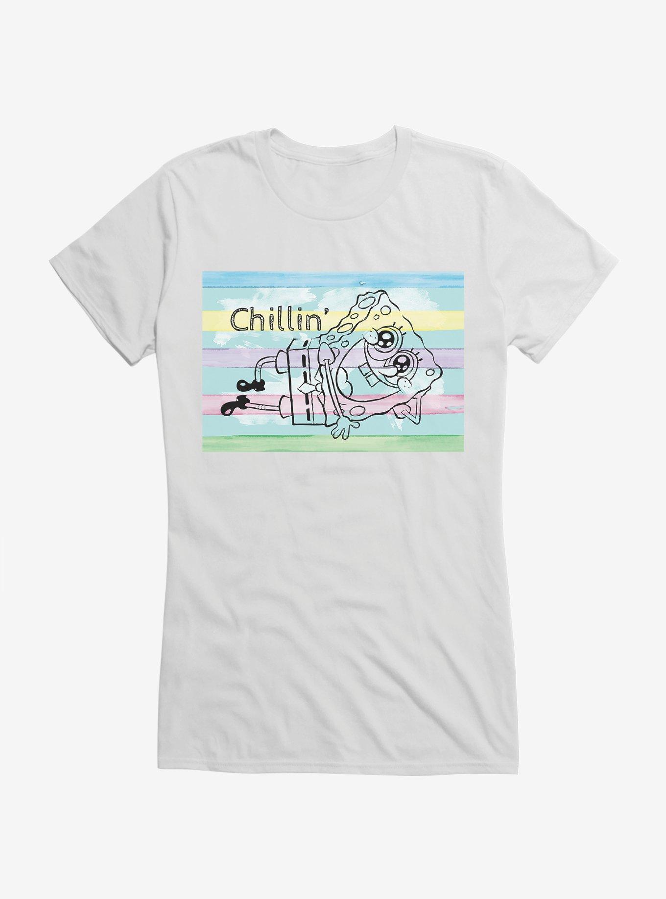 SpongeBob SquarePants Striped Chillin SpongeBob Girls T-Shirt, , hi-res