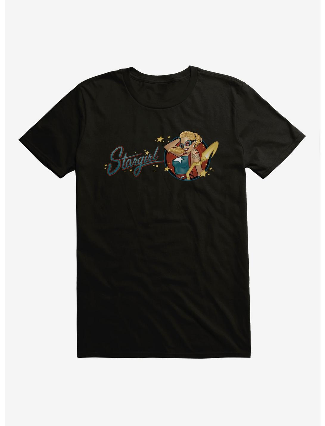 DC Comics Bombshells Stargirl Logo Black T-Shirt, , hi-res