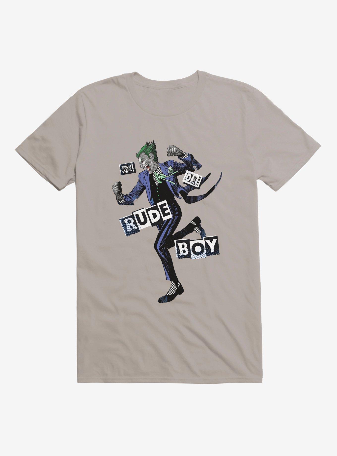 DC Comics Batman Joker Oi Rude Boy T-Shirt, LIGHT GREY, hi-res