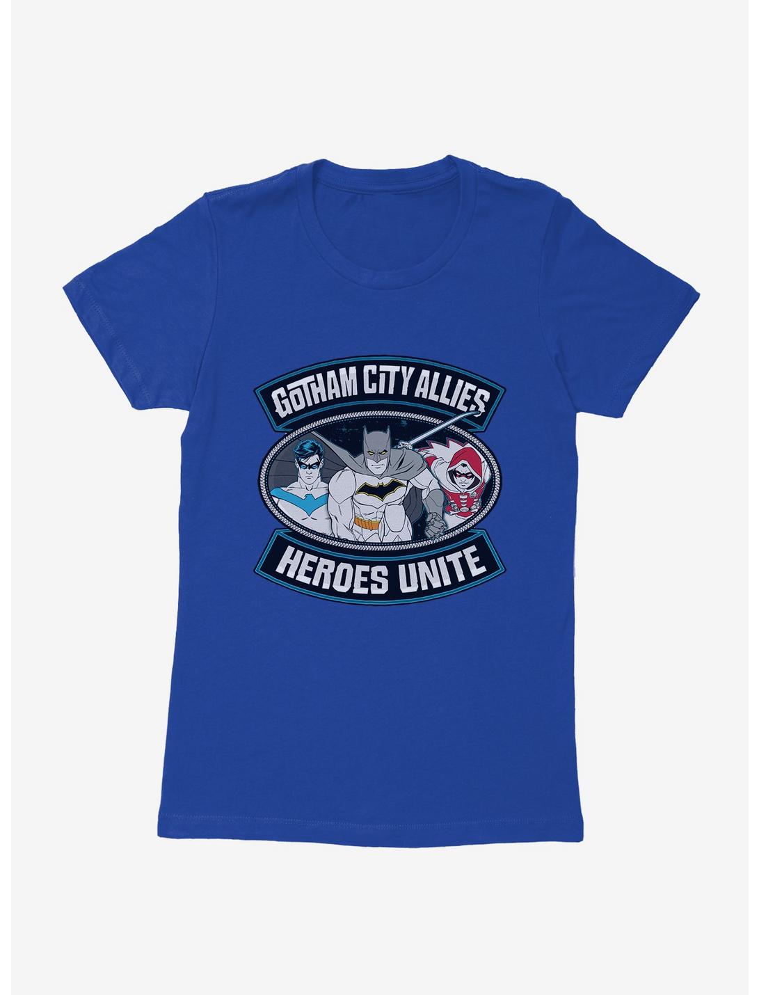 DC Comics Batman Nightwing Robin Allies Womens Royal Blue T-Shirt, ROYAL BLUE, hi-res
