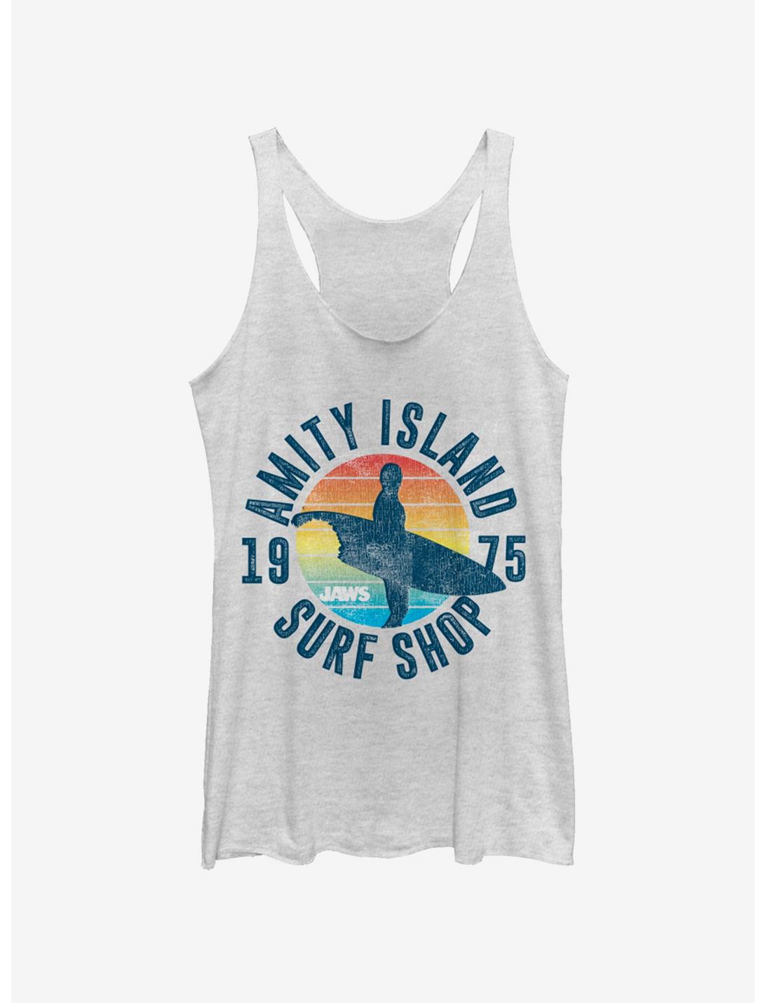 Jaws Amity Surf Shop Womens Tank Top, WHITE HTR, hi-res