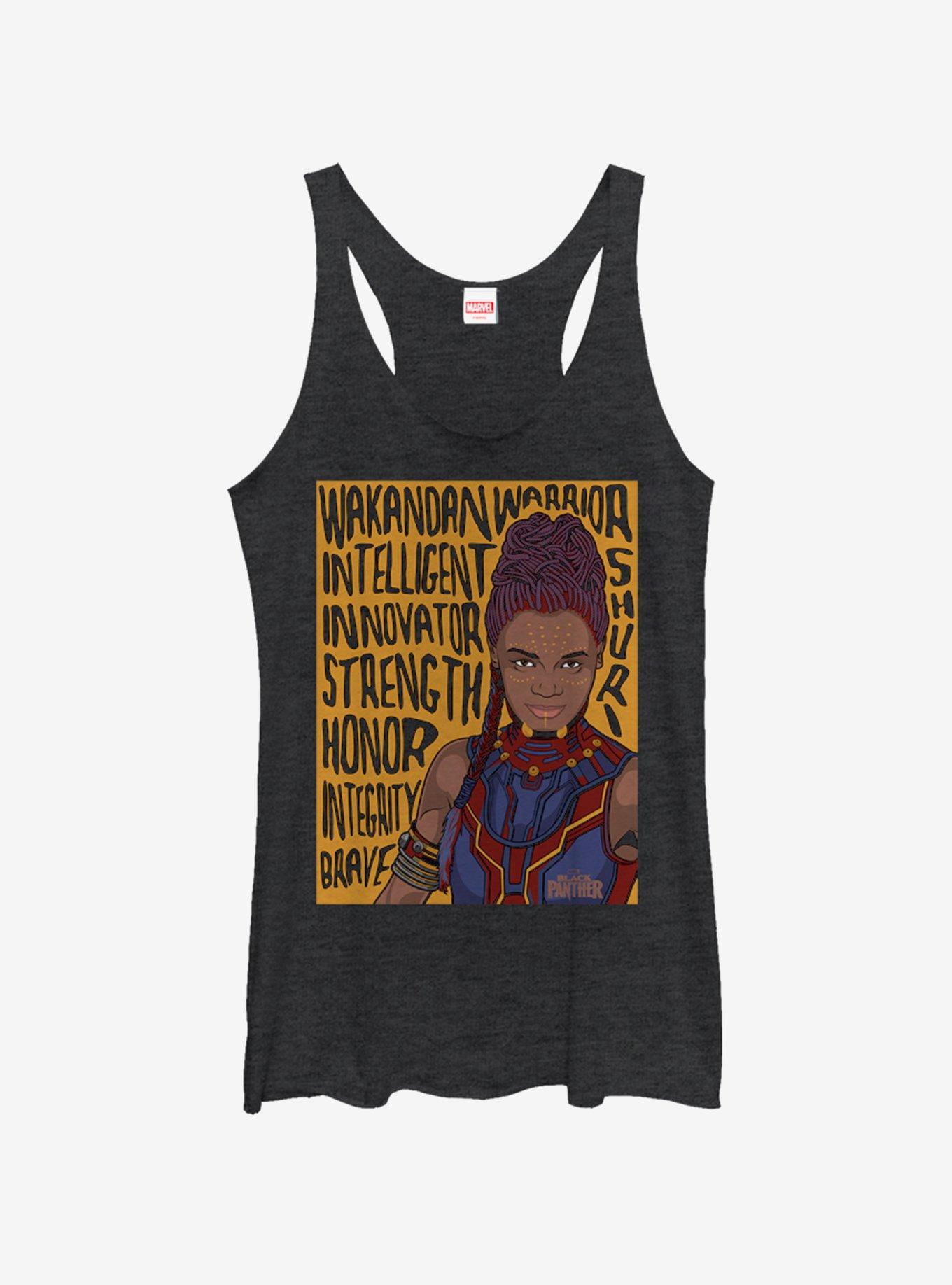 Marvel Black Panther Shuri Verbiage Womens Tank Top, BLK HTR, hi-res