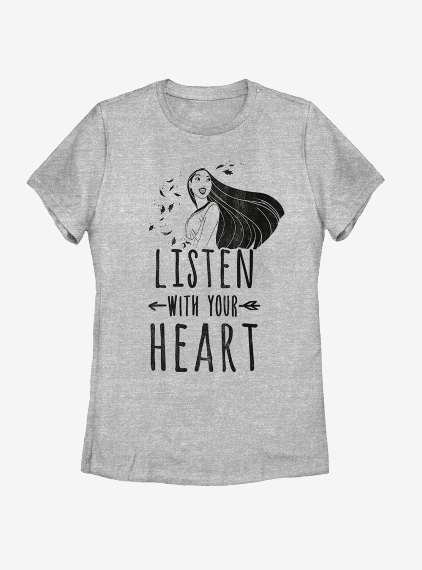 Disney Pocahontas Listen With Your Heart Pocahontas Womens T Shirt Grey Boxlunch