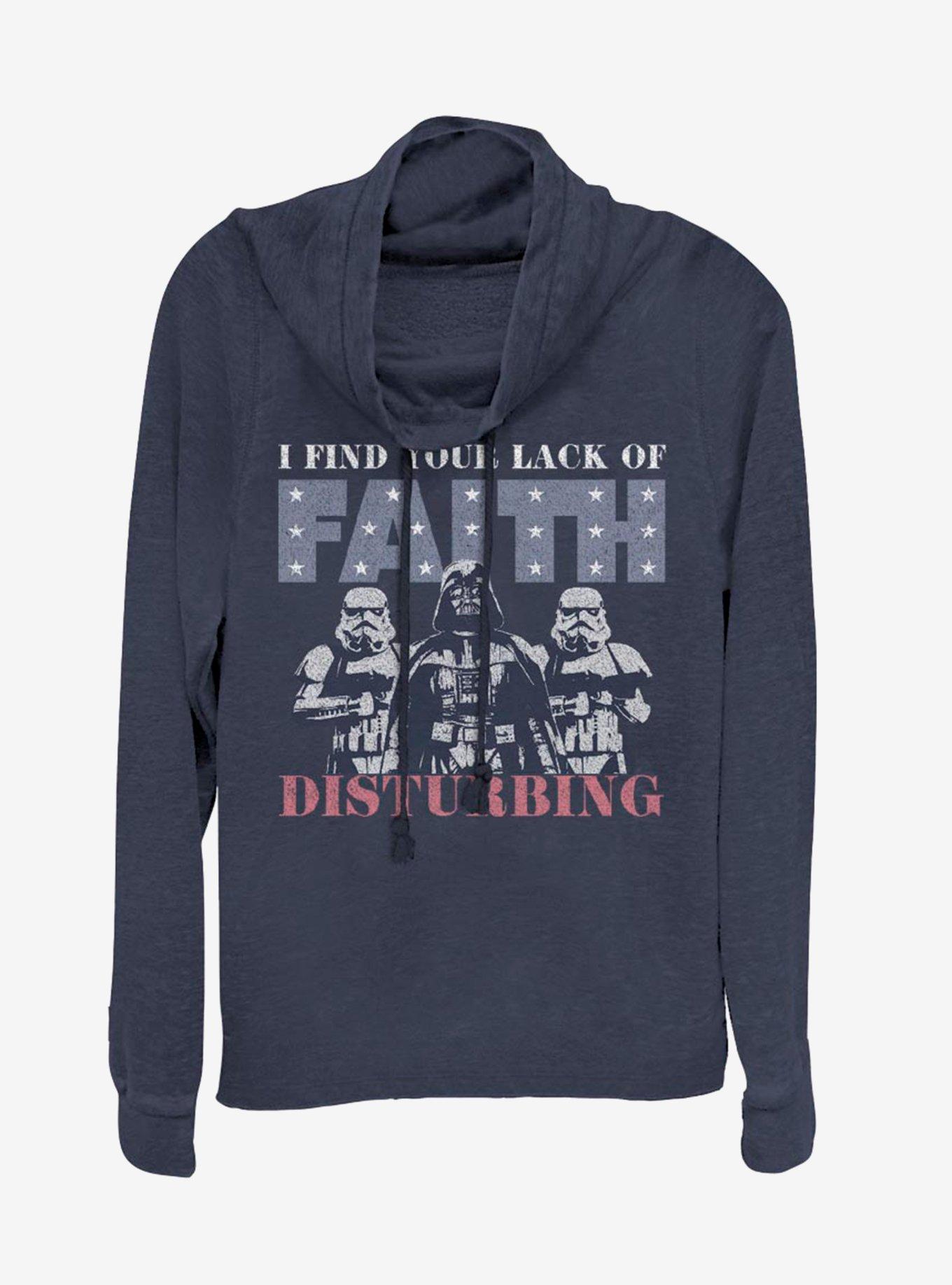 Star Wars Spirit Vader Cowlneck Long-Sleeve Womens Top, NAVY, hi-res