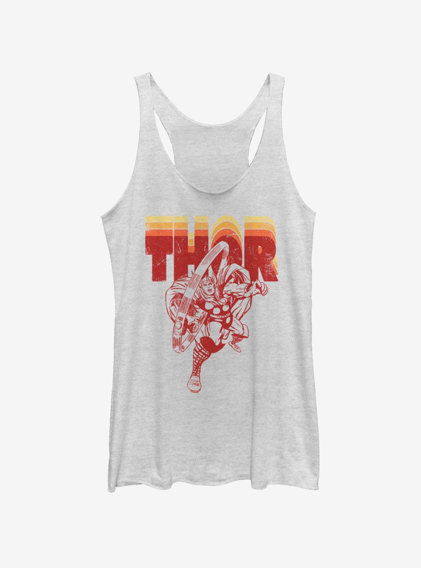 Marvel Thor Retro Womens Tank Top, WHITE HTR, hi-res