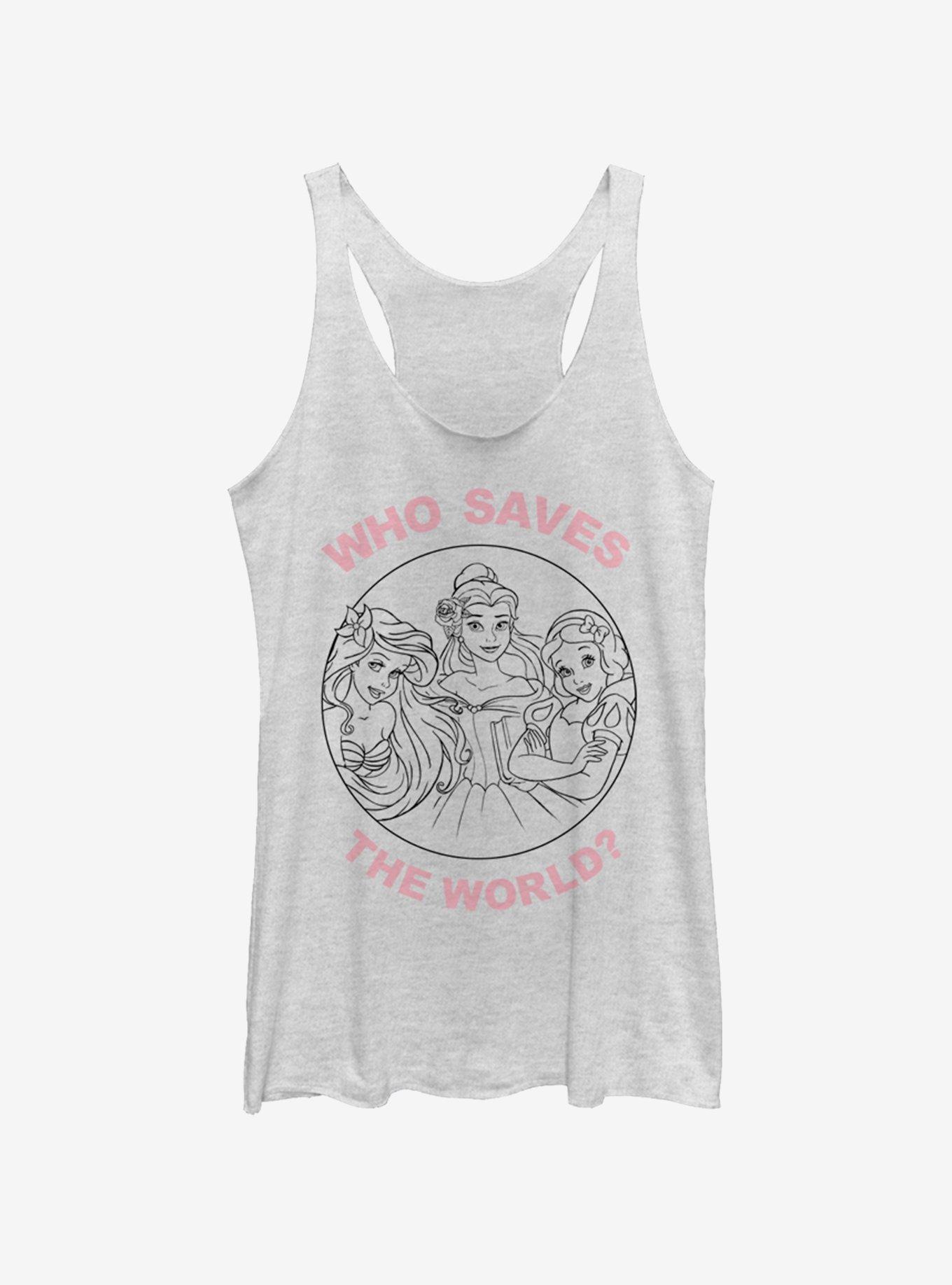 Disney Princesses Save the World Womens Tank Top, WHITE HTR, hi-res