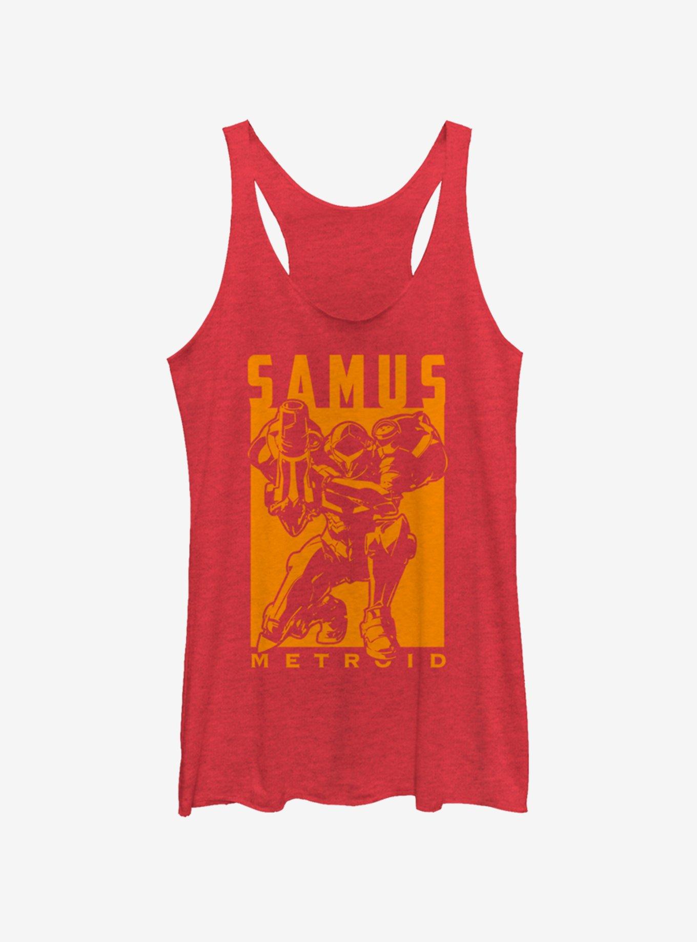 Nintendo Metroid Womens Tank Top, RED HTR, hi-res