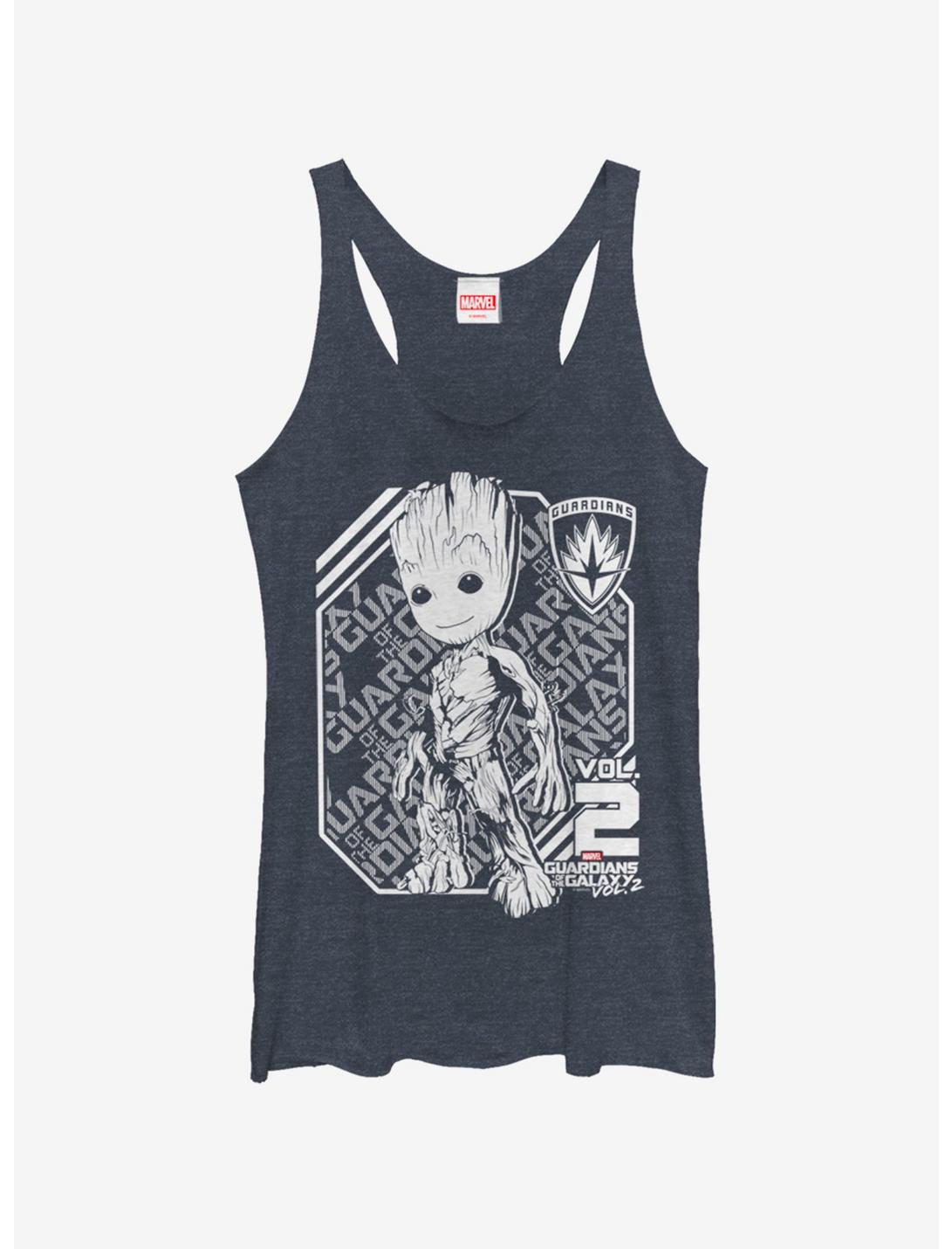 Marvel Guardians of The Galaxy Groot Volume Two Womens Tank Top, NAVY HTR, hi-res