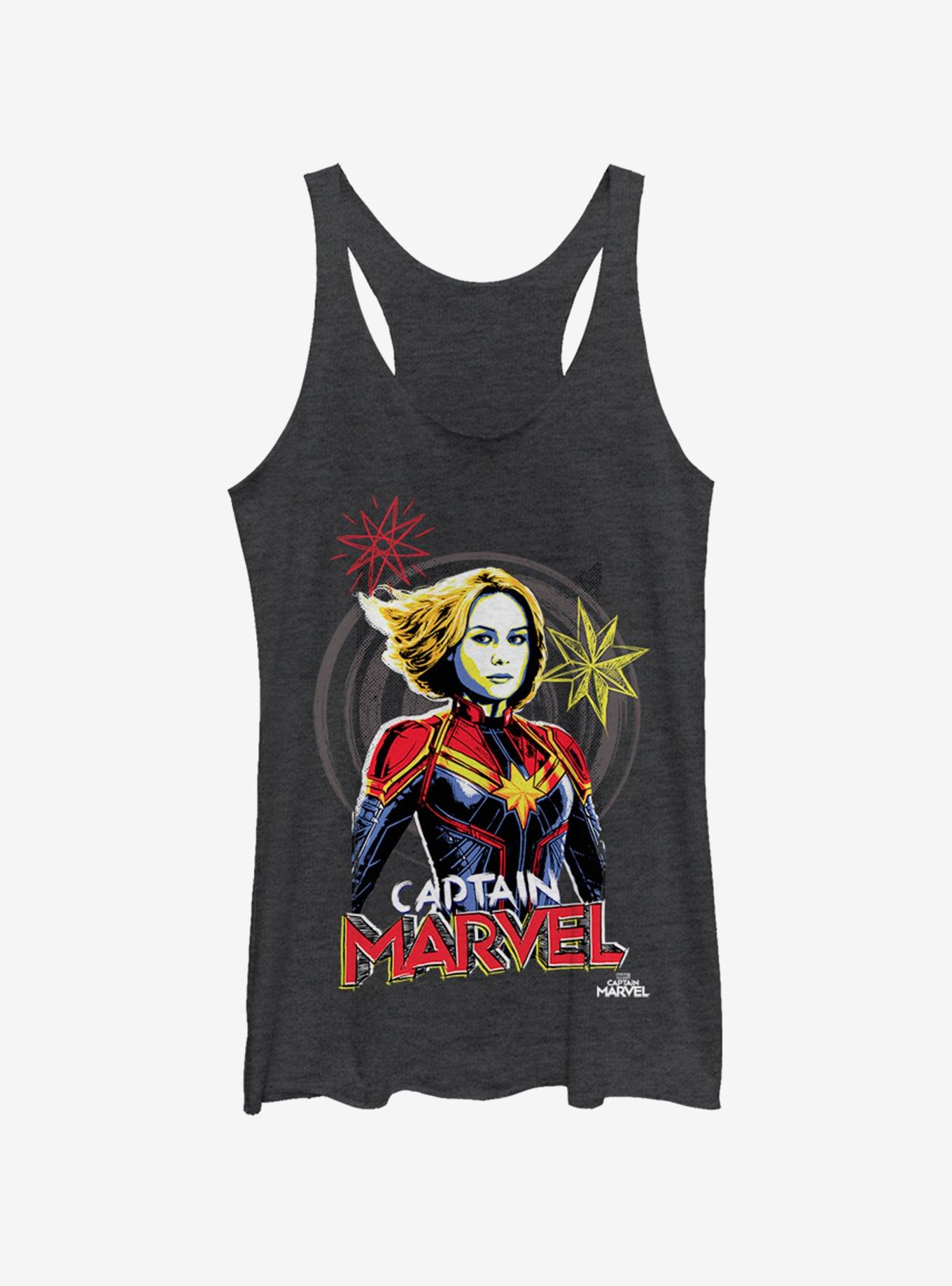 Marvel Marvel Drawing Womens Tank Top, BLK HTR, hi-res