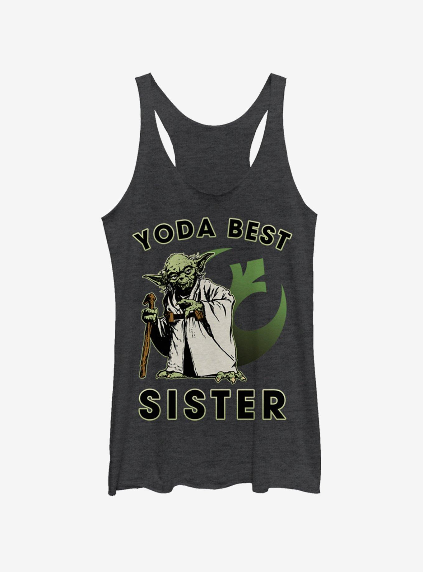 Star Wars Yoda Best Sister Womens Tank Top, BLK HTR, hi-res