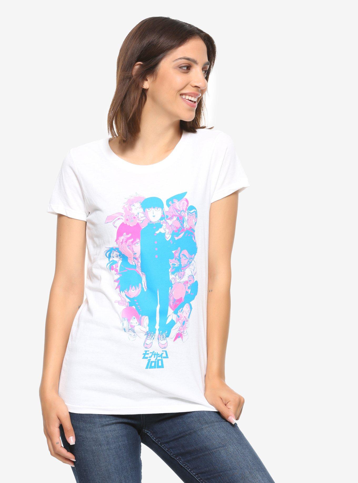 Mob Psycho 100 Pink & Blue Neon Girls T-Shirt, MULTI, hi-res