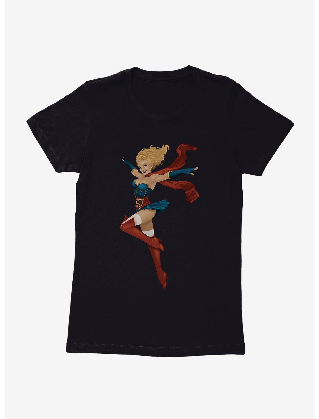 DC Comics Bombshells Supergirl Womens Black T-Shirt, BLACK, hi-res