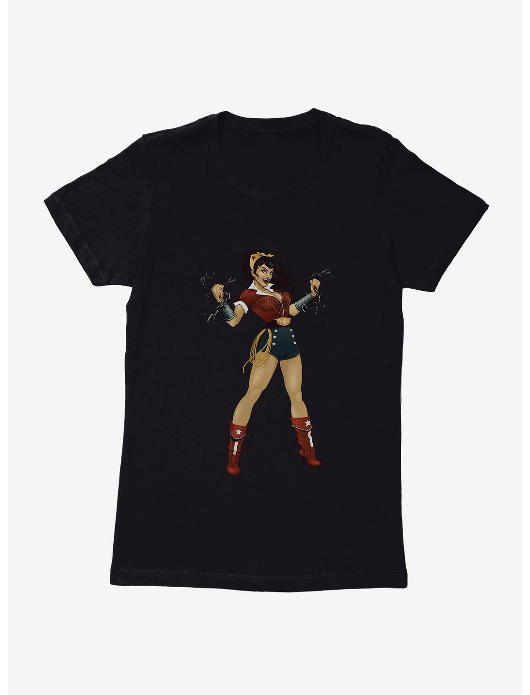 DC Comics Bombshells Wonder Woman Womens Black T-Shirt, BLACK, hi-res