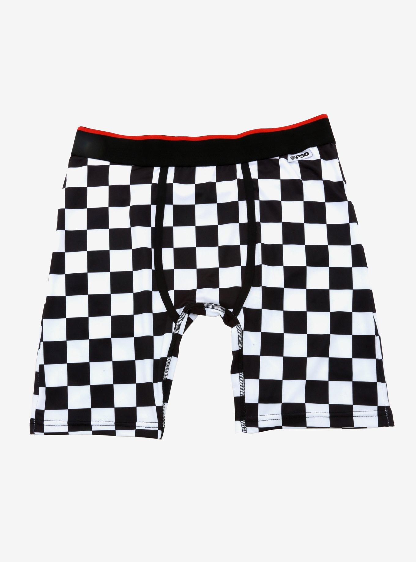 Black & White Checkered Boxer Briefs, MULTI, hi-res