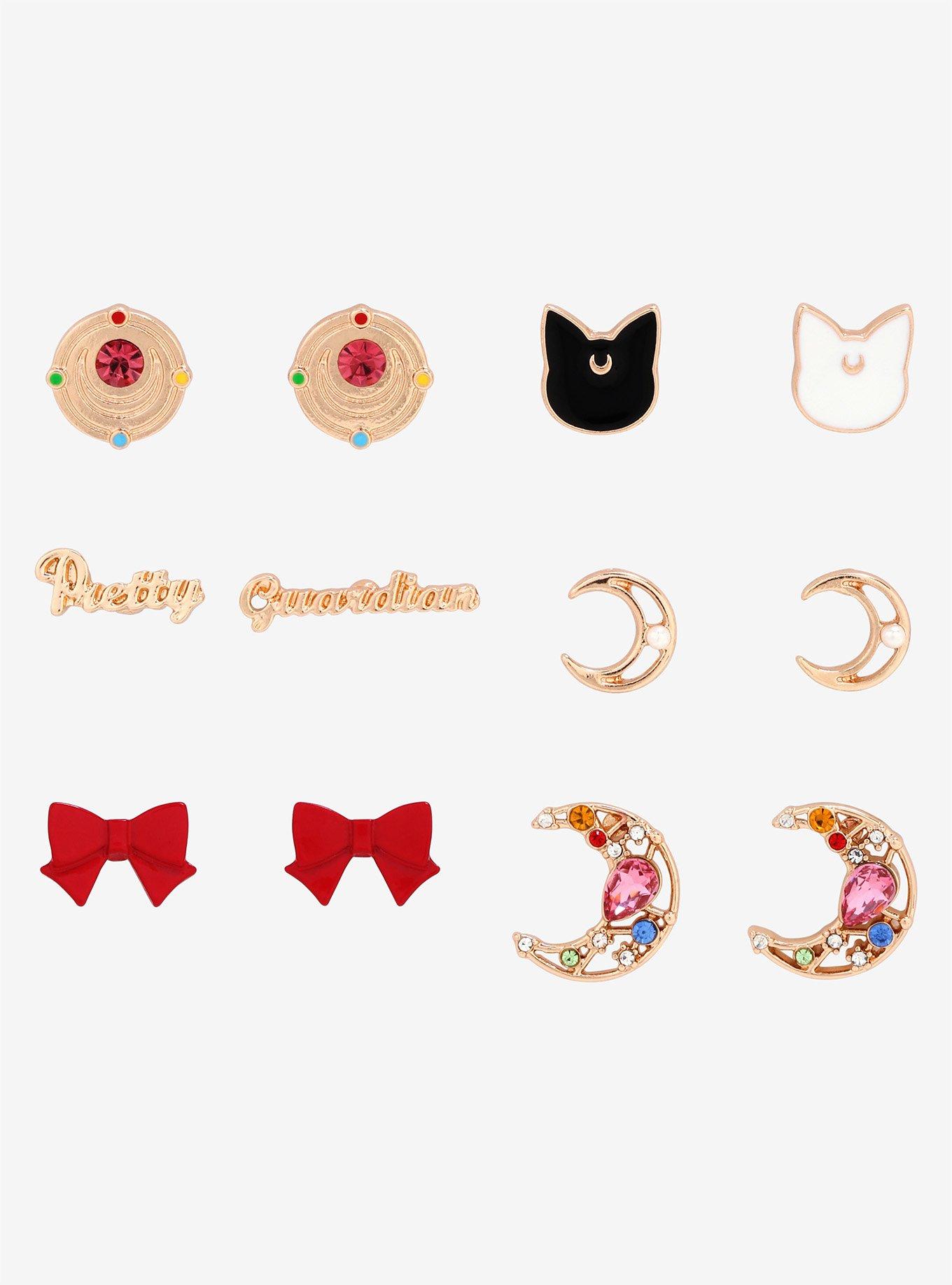 Sailor Moon Pretty Guardian Stud Earring Set - BoxLunch Exclusive, , hi-res