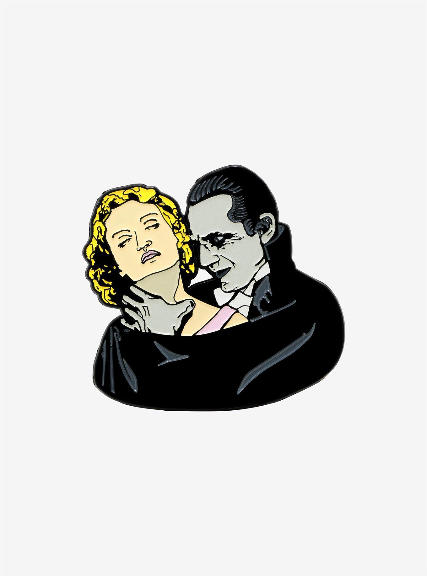 Universal Monsters Dracula & Girl Enamel Pin, , hi-res