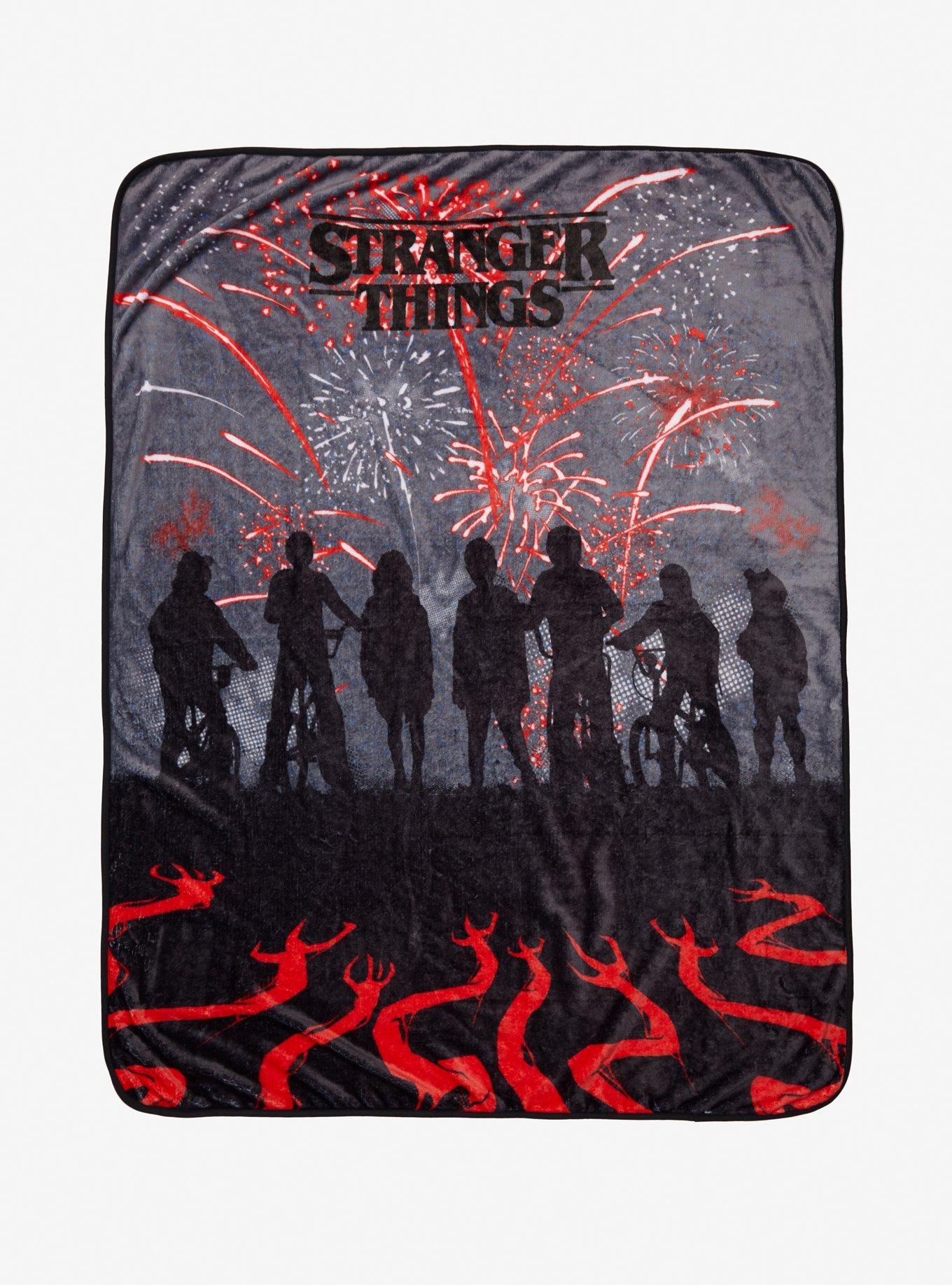 Stranger Things Silhouettes & Fireworks Throw Blanket | Hot Topic