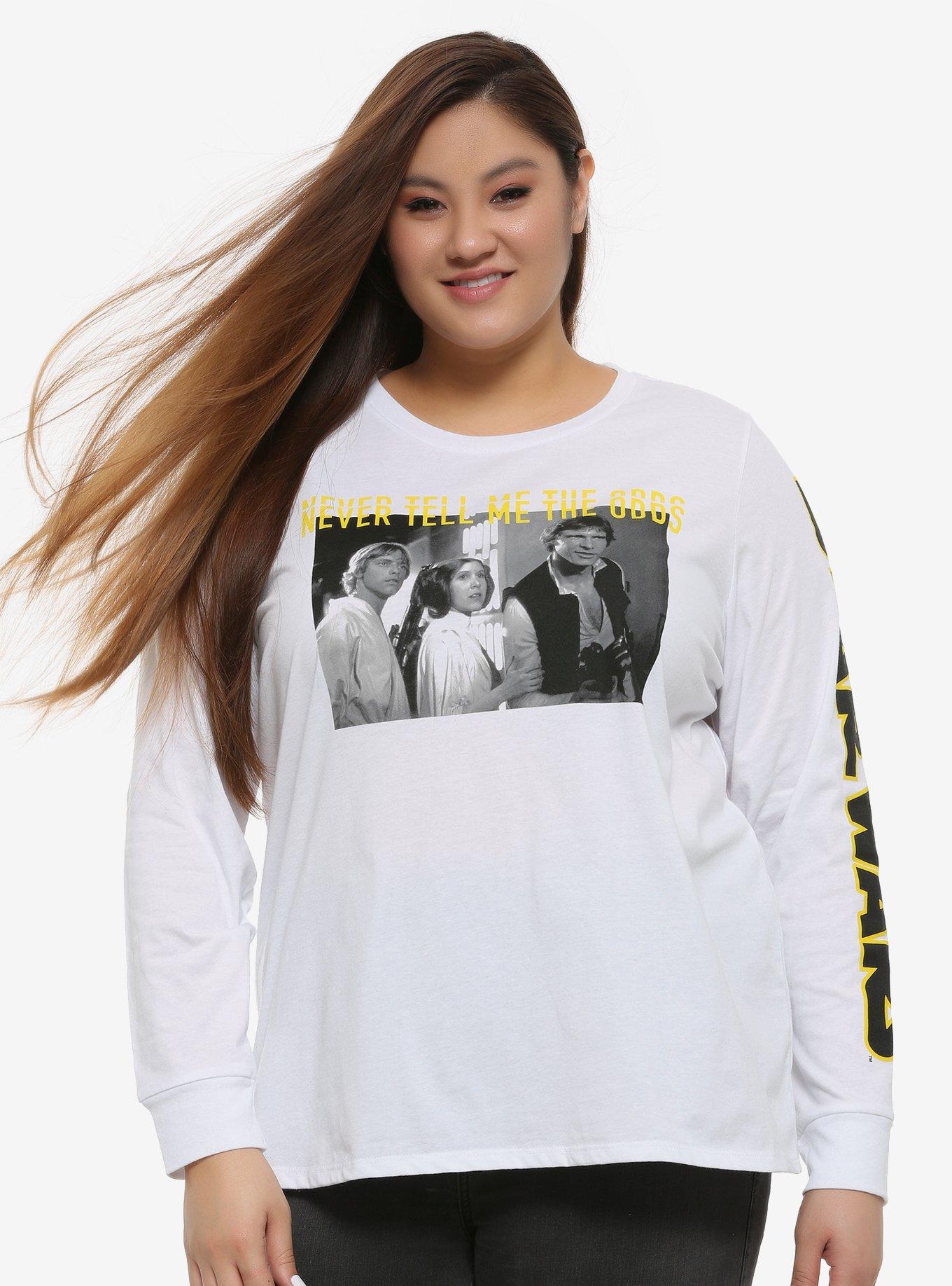 Her Universe Star Wars Never Tell Me The Odds Long-Sleeve T-Shirt Plus Size, MULTI, hi-res