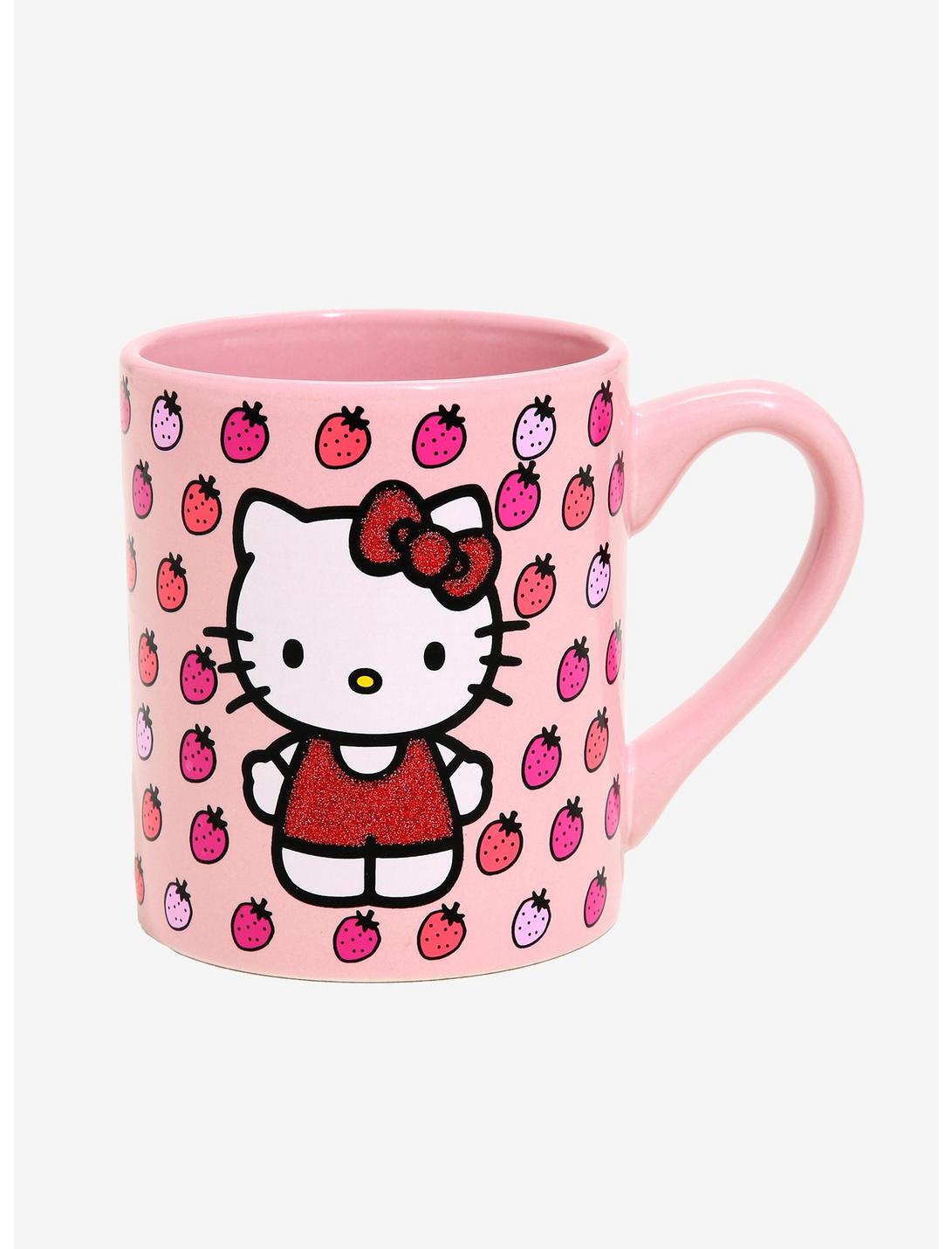 Hello Kitty Strawberry Glitter Mug, , hi-res