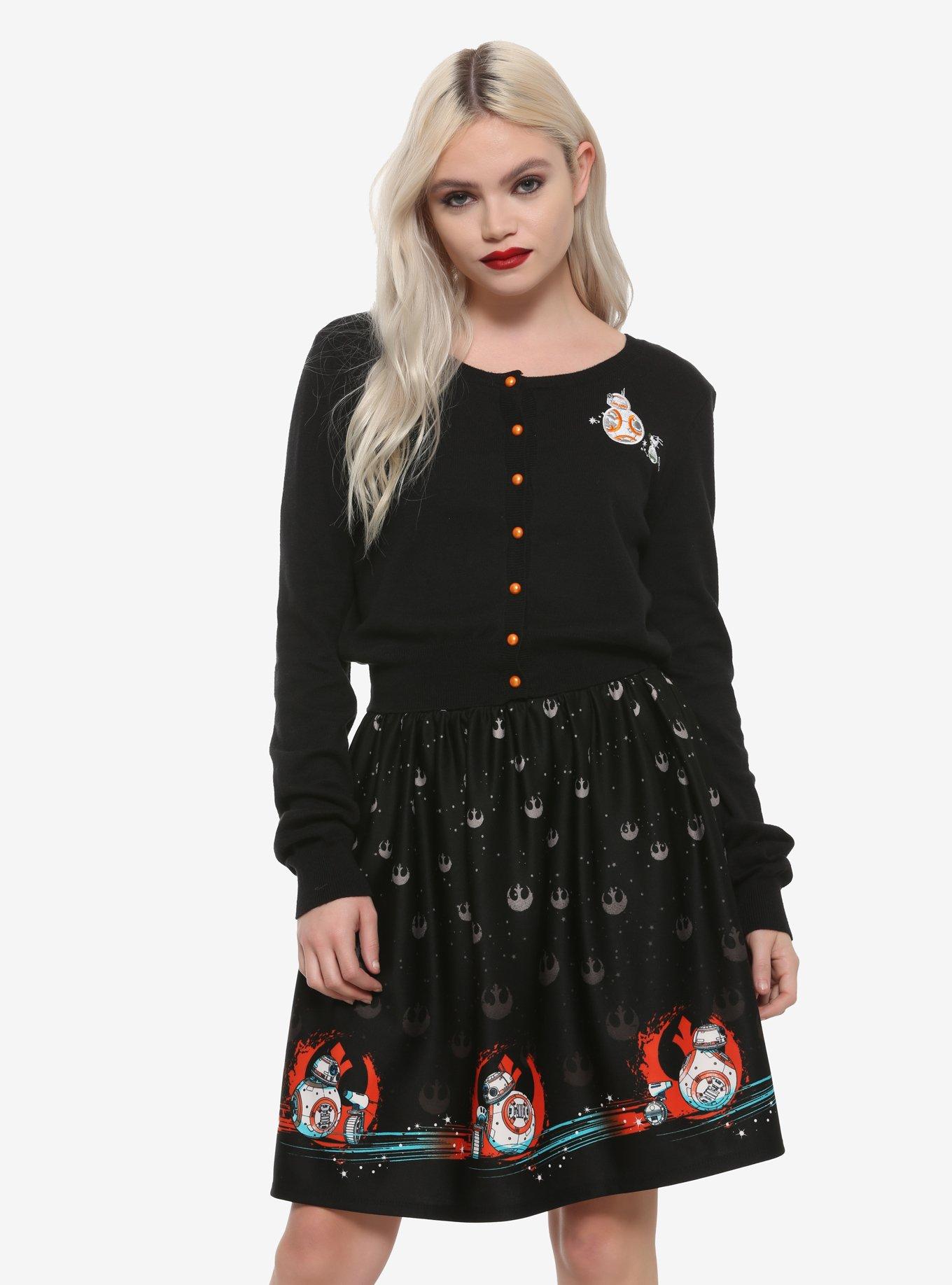 Her Universe Star Wars: The Rise Of Skywalker Rebel Droids Crop Cardigan, MULTI, hi-res