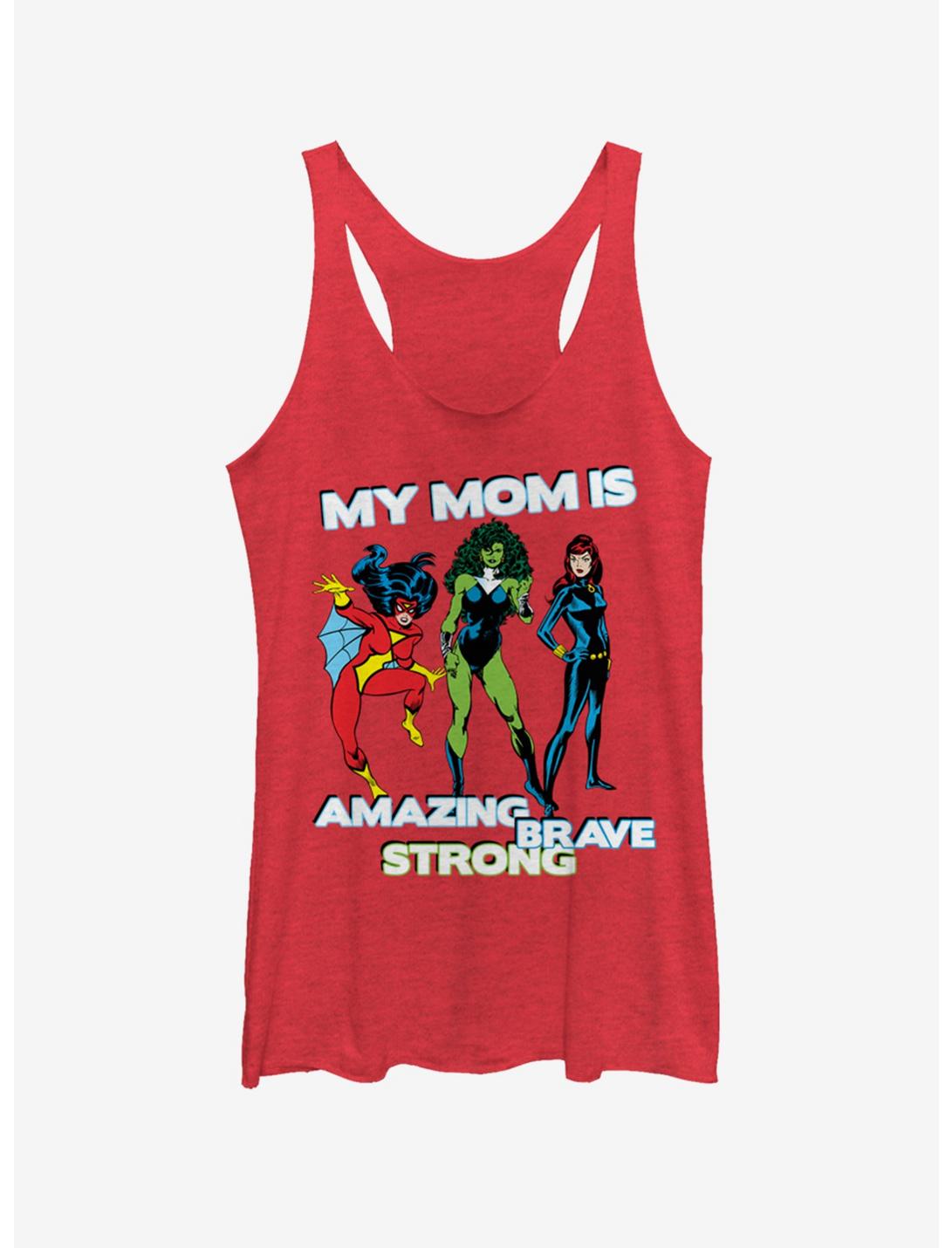 Marvel Women Strong Mom Womens Tank Top, RED HTR, hi-res