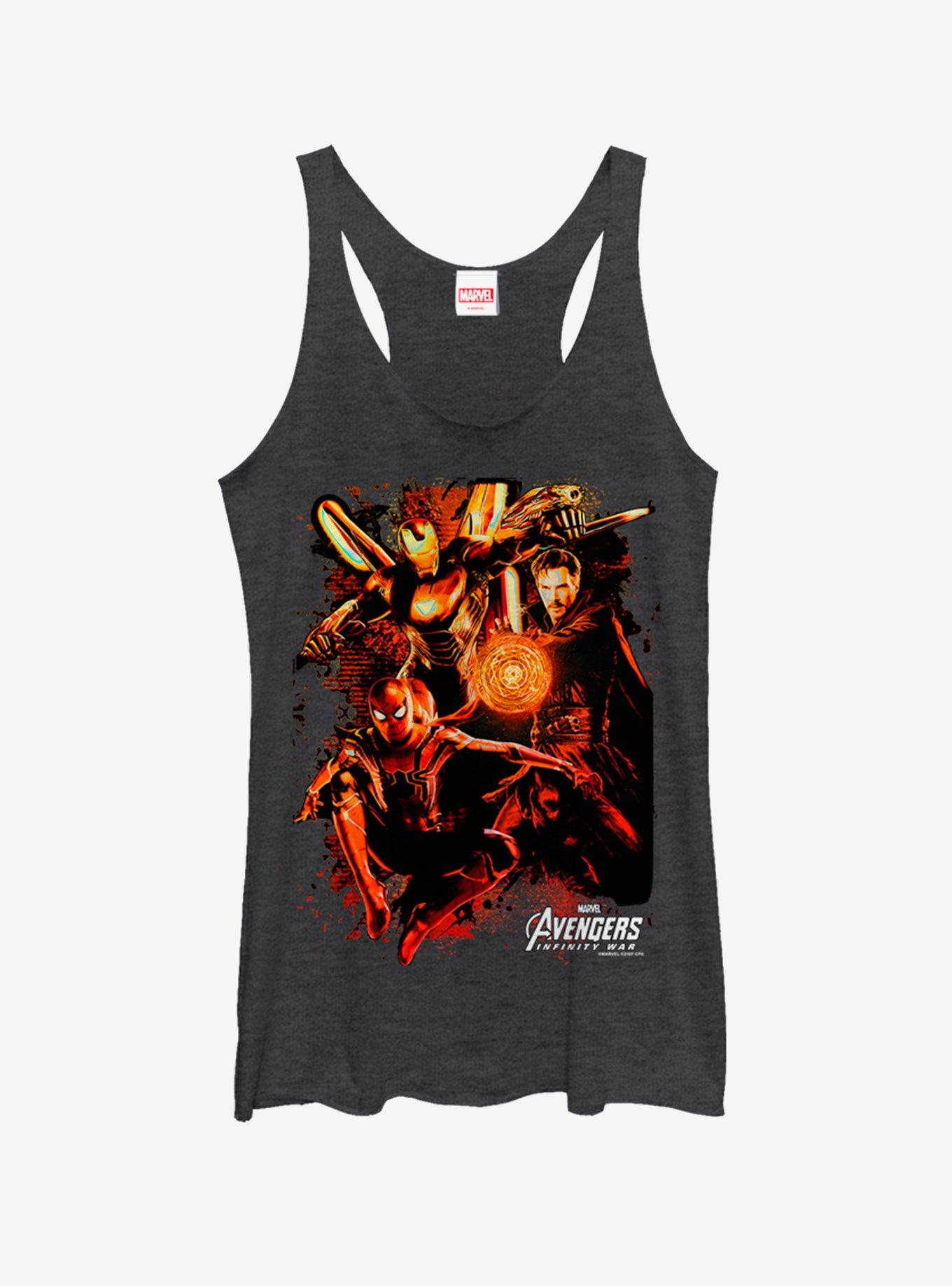 Marvel Avengers: Infinity War Earths Warriors Womens Tank Top, BLK HTR, hi-res