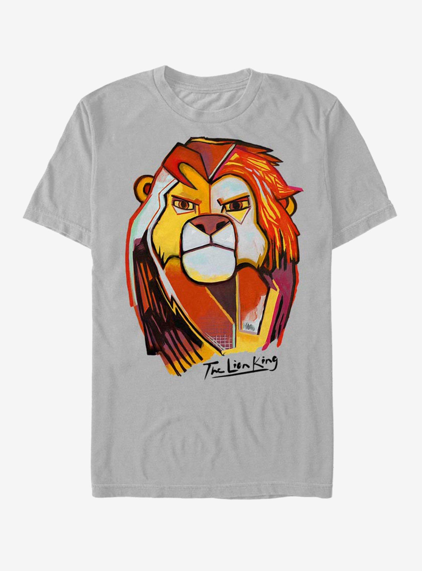 Disney The Lion King Simba Abstract T-Shirt - SILVER | BoxLunch